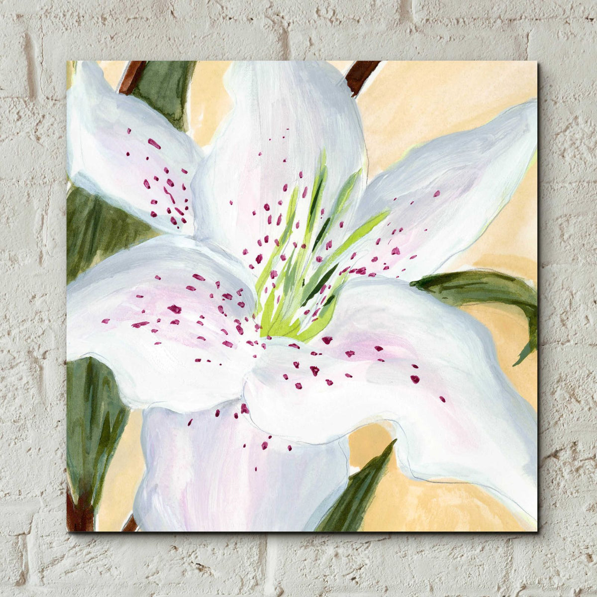 White Lily I by Annie Warren - 12x12 acrylic wall art in a room