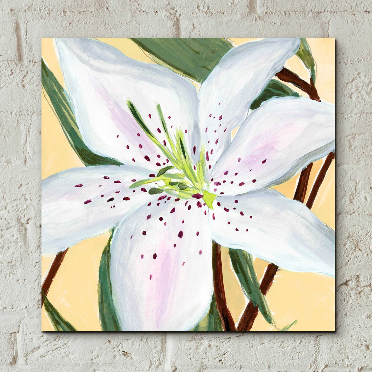 White Lily II by Annie Warren - 12x12 acrylic wall art in a room