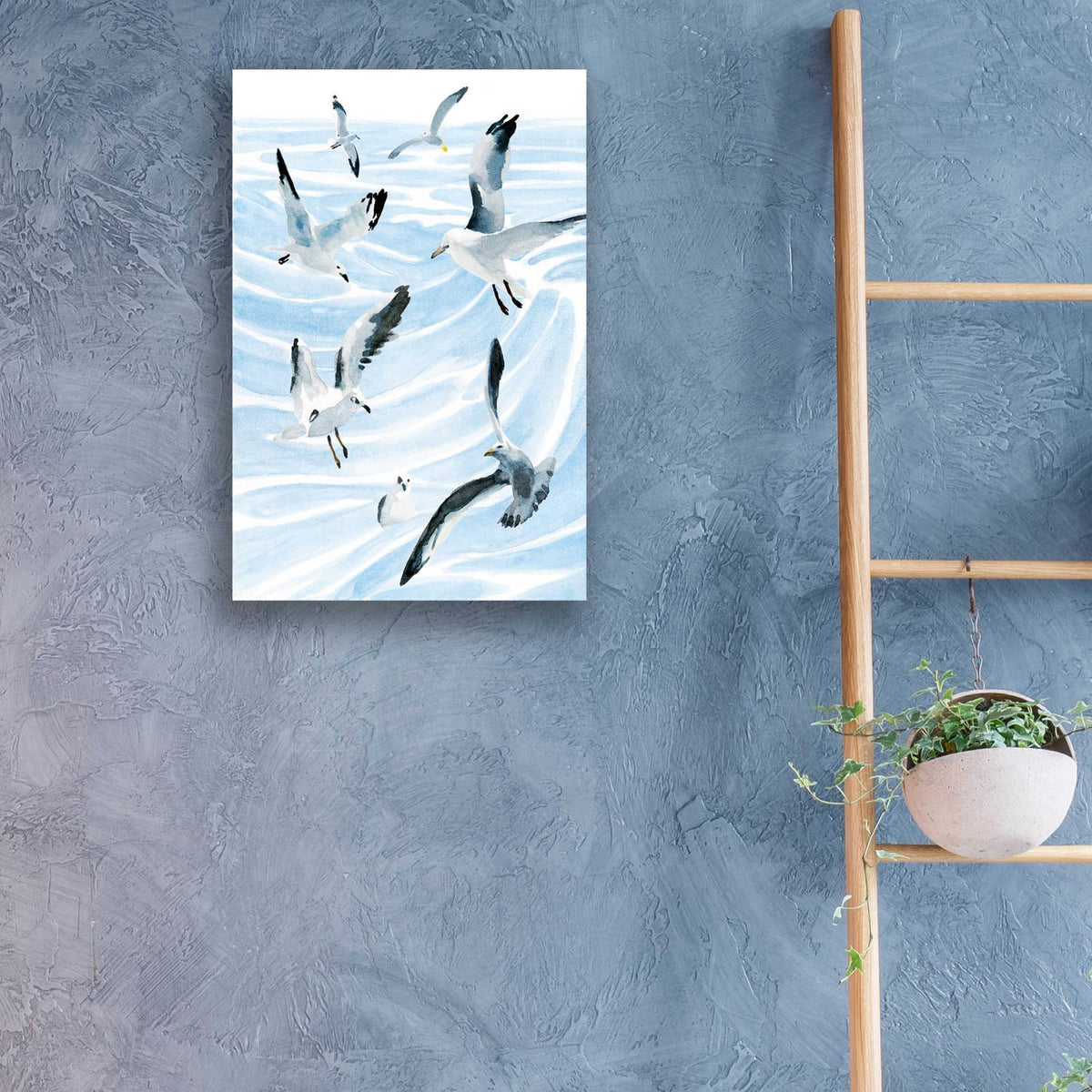 Seagull Soiree II by Annie Warren - 16x24 acrylic wall art in a room
