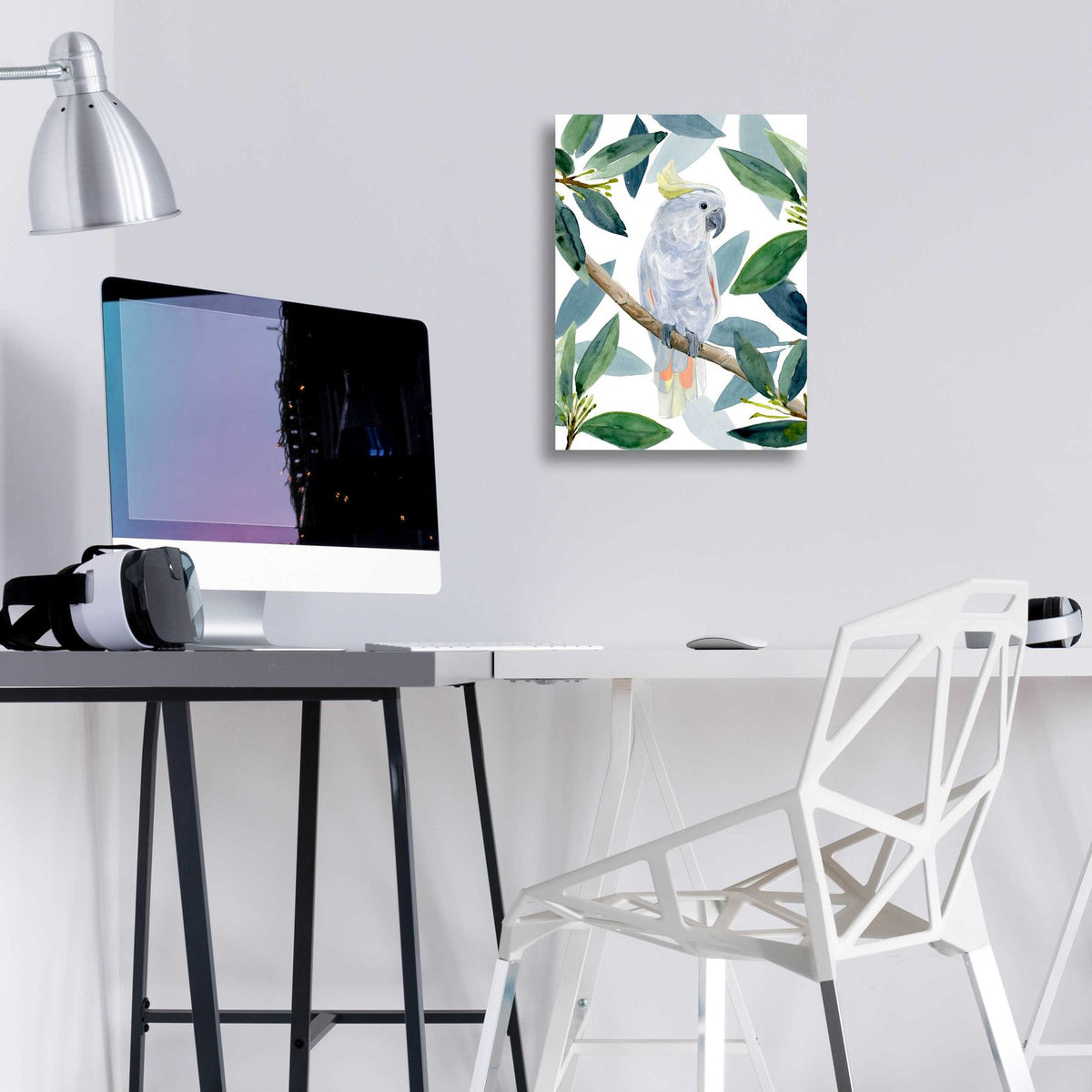 Cockatoo Perch I by Annie Warren - 12x16 acrylic wall art in a room