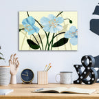 Blue Poppies I by Annie Warren - 16x12 acrylic wall art in a room