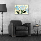 Blue Poppies I by Annie Warren - 24x16 acrylic wall art in a room