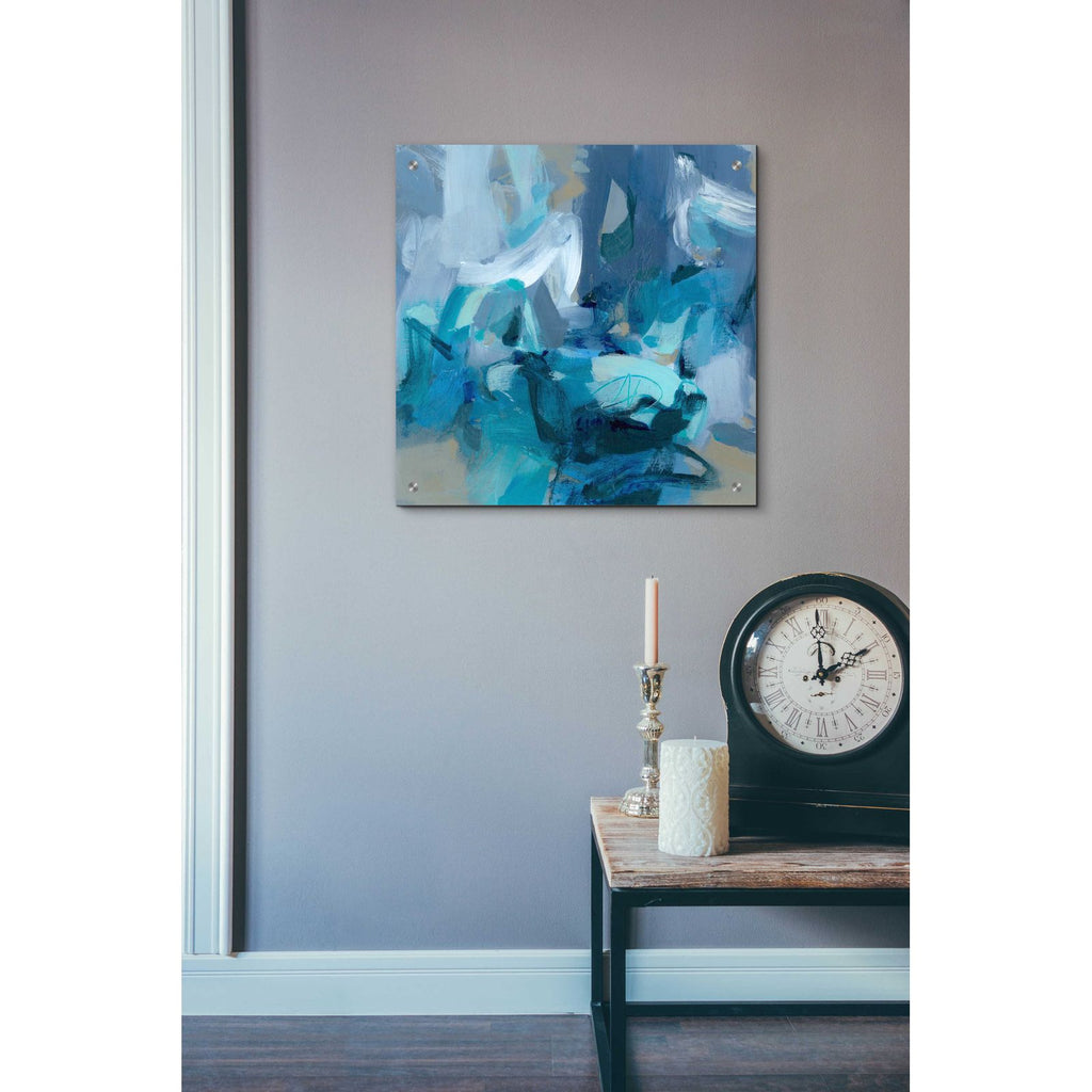 Abstract Blues II by Christina Long - 24x24 acrylic wall art in a room