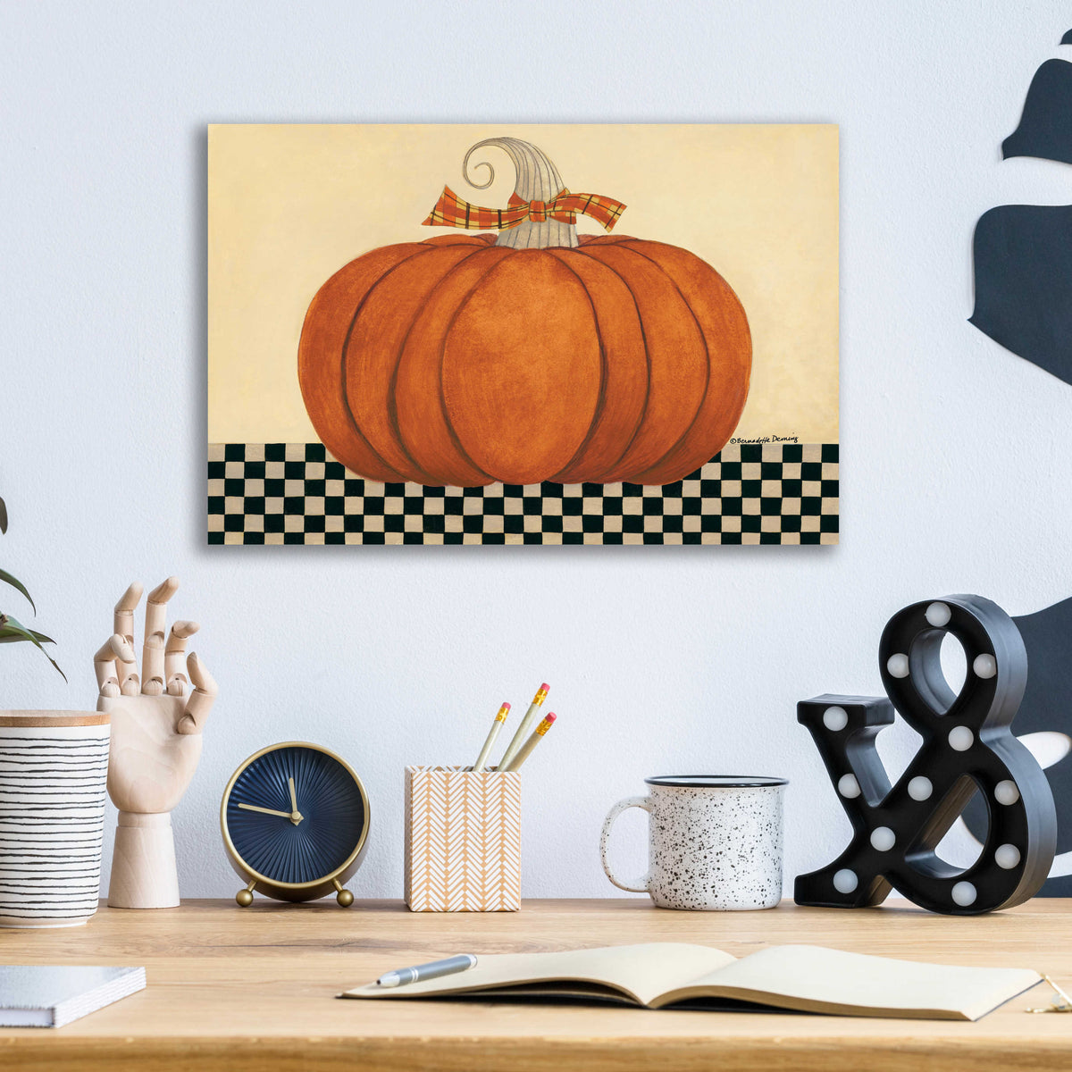 Russet Pumpkin by Bernadette Deming - 16x12 acrylic wall art in a room