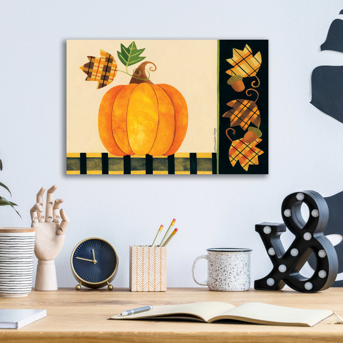 Pumpkin by Bernadette Deming - 16x12 acrylic wall art in a room