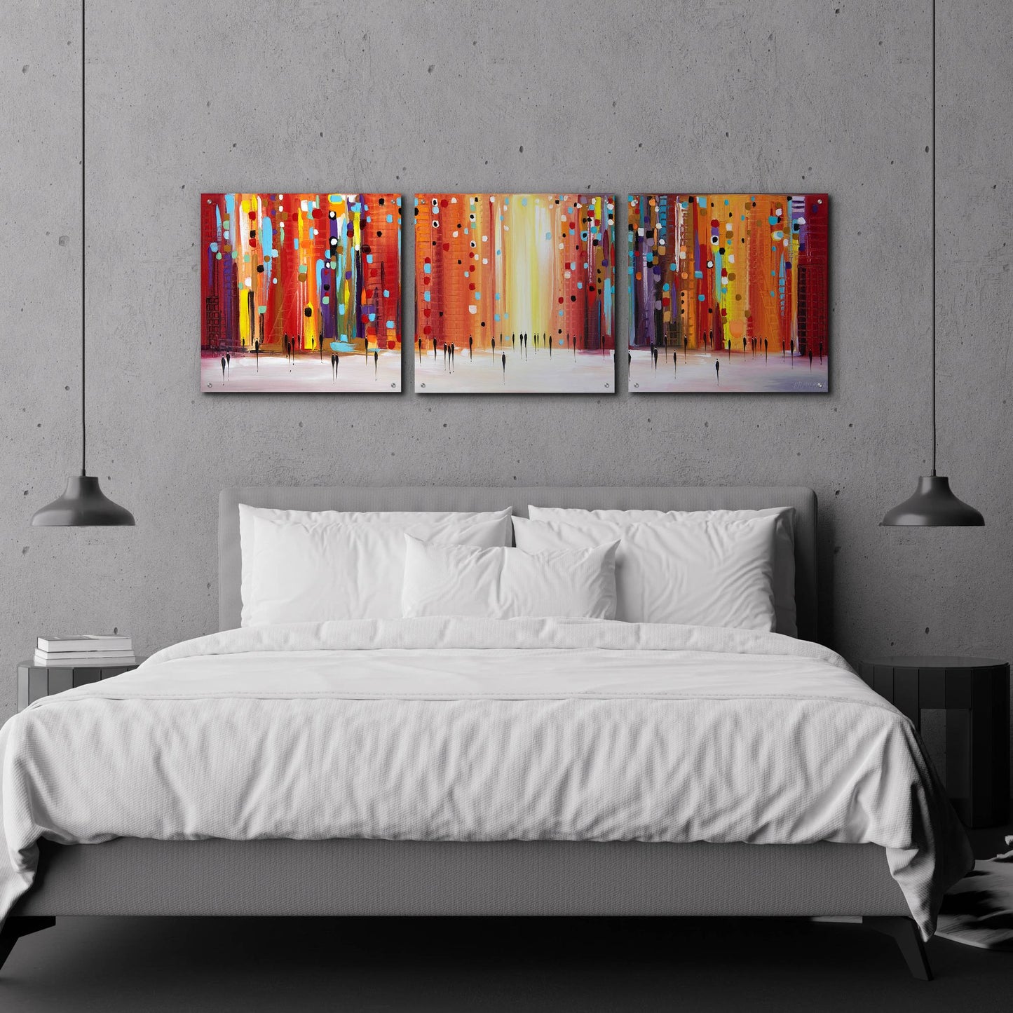 Epic Art 'Late Sunset' by Ekaterina Ermilkina Triptych on Acrylic,72 x 24 (3 Panels)