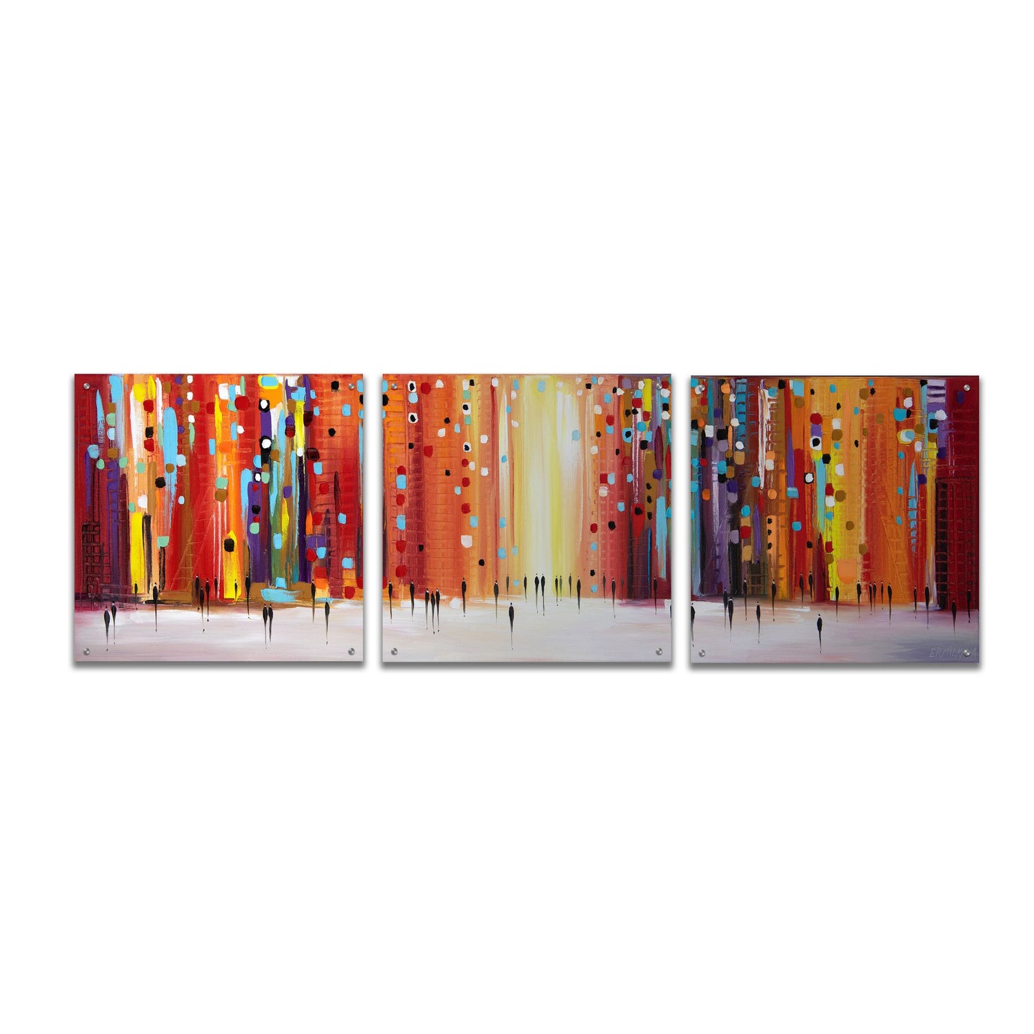 Epic Art 'Late Sunset' by Ekaterina Ermilkina Triptych on Acrylic,72 x 24 (3 Panels)