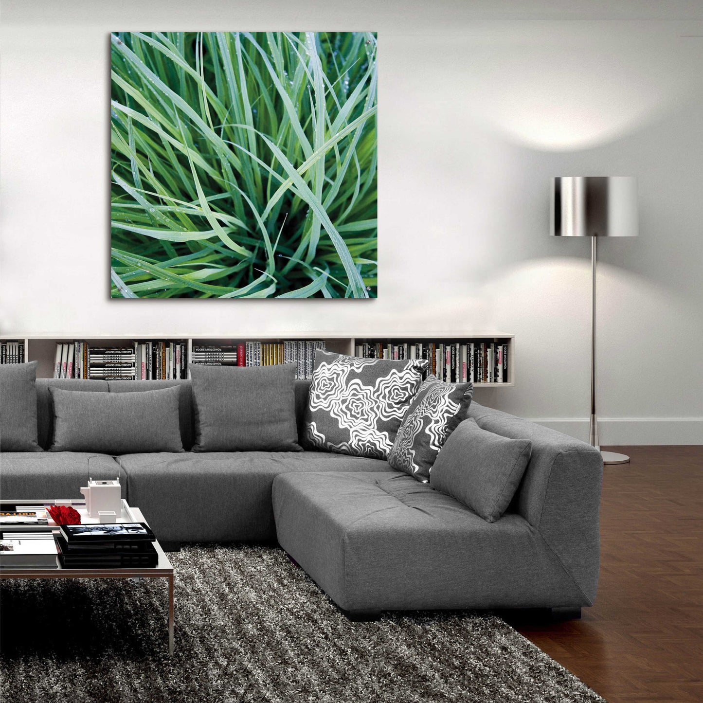 Epic Art 'Grass with Morning Dew' by Jan Bell Acrylic Glass Wall Art,36x36