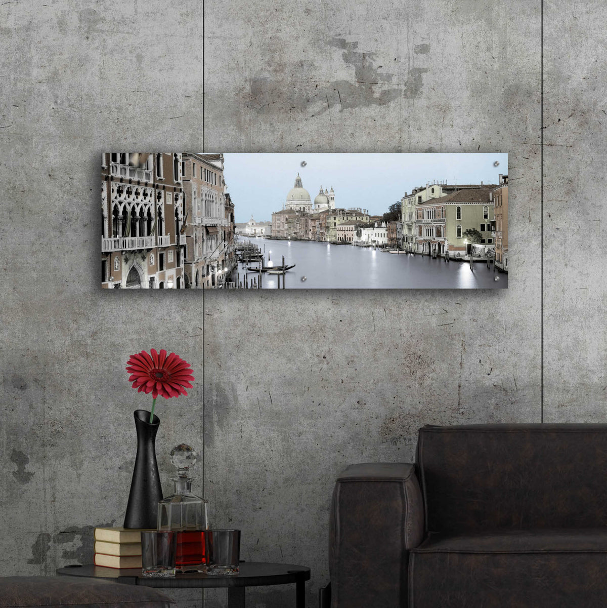 Epic Art 'Evening on the Grand Canal' by Alan Blaustein Acrylic Glass Wall Art,48x16