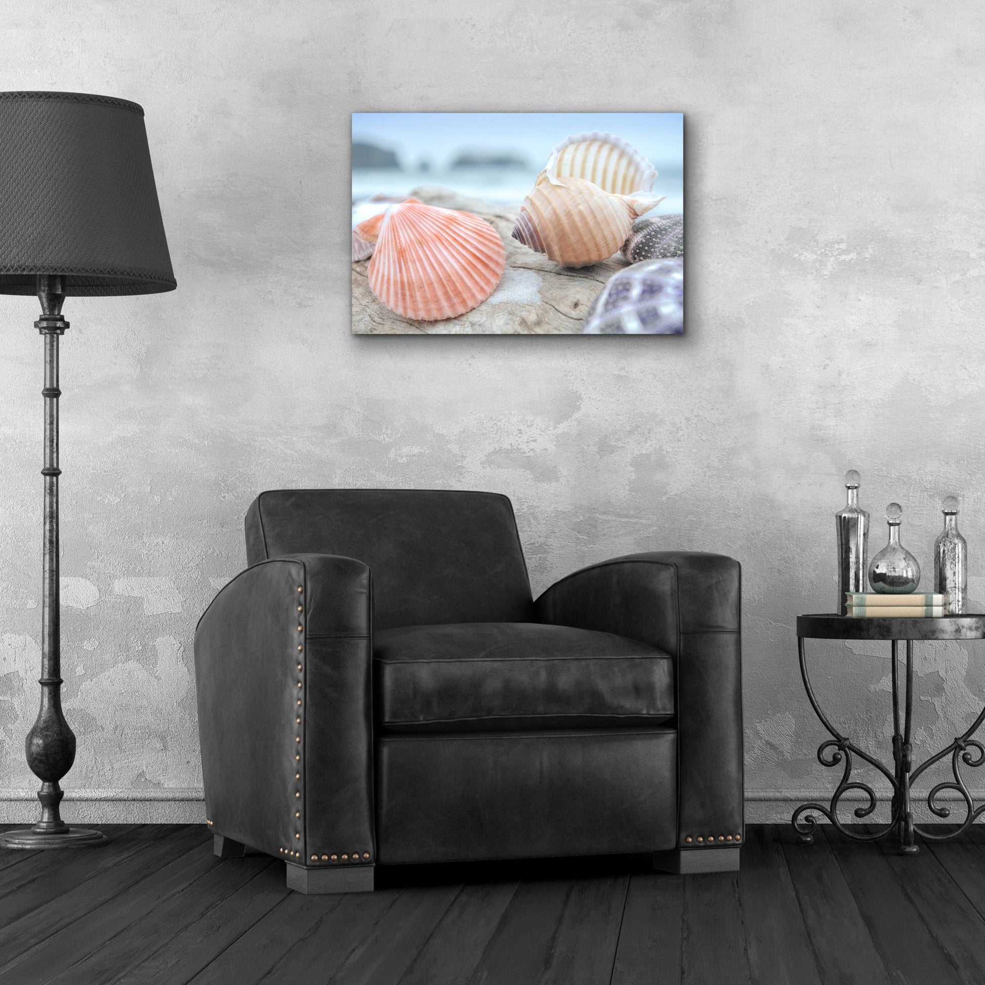 Epic Art 'Crescent Beach Shells 10' by Alan Blaustein Acrylic Glass Wall Art,24x16