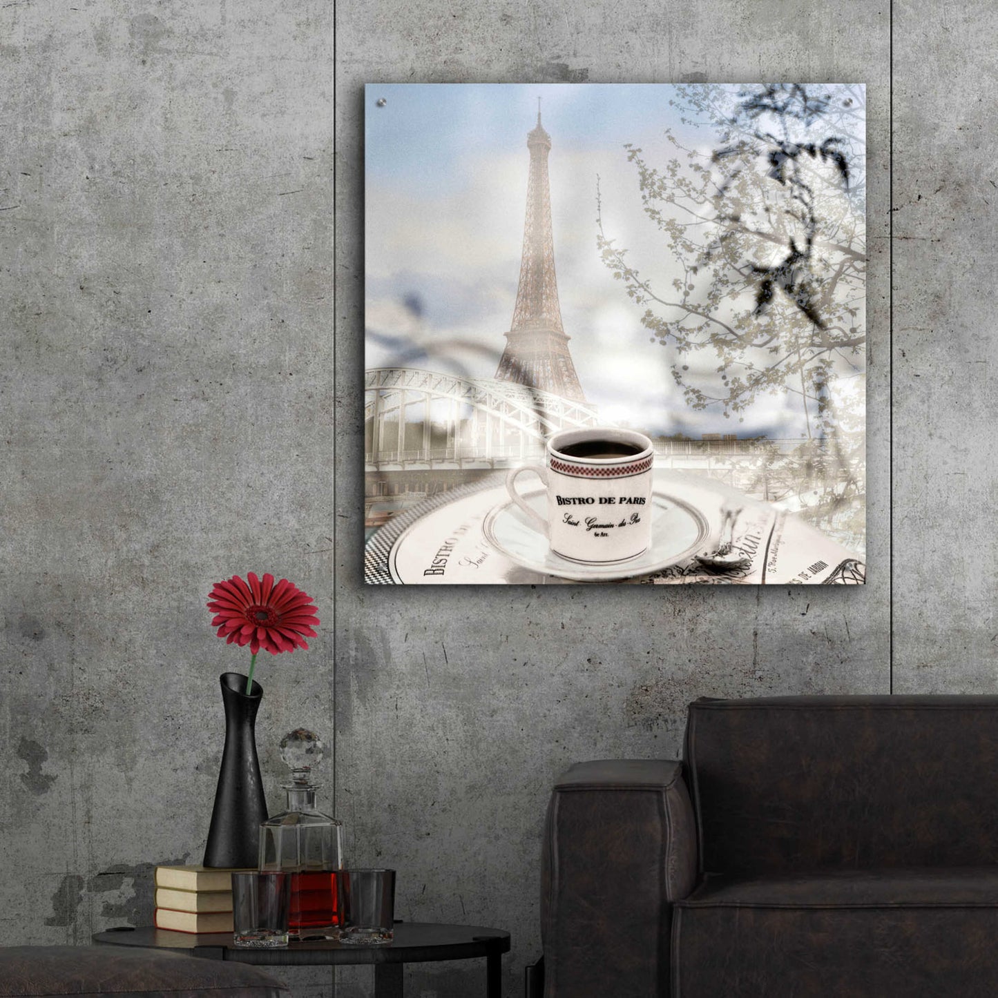 Epic Art 'Bistro de Paris 1' by Alan Blaustein Acrylic Glass Wall Art,36x36