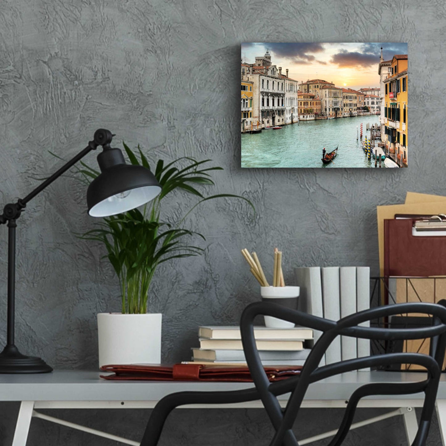 Epic Art 'Gran Canal Vista At Dusk 10' by Alan Blaustein Acrylic Glass Wall Art,16x12