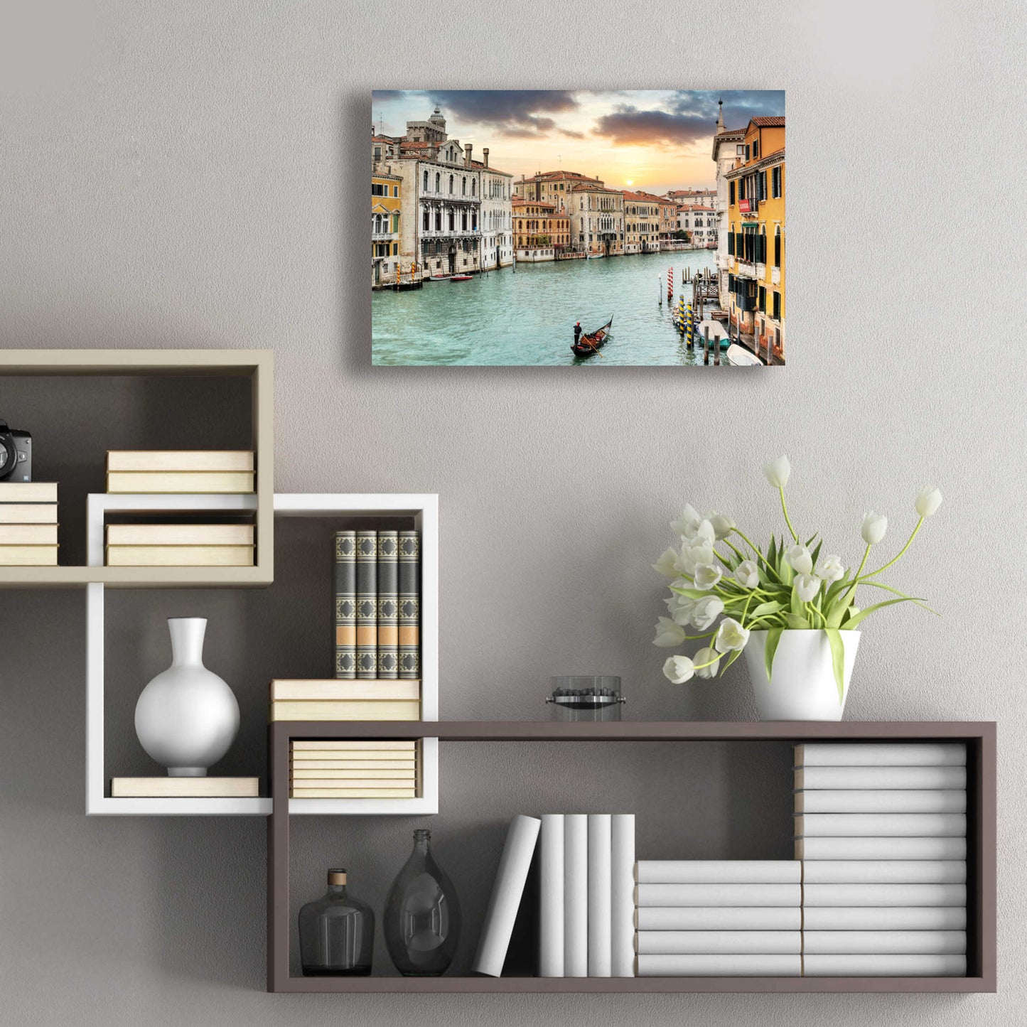 Epic Art 'Gran Canal Vista At Dusk 10' by Alan Blaustein Acrylic Glass Wall Art,24x16