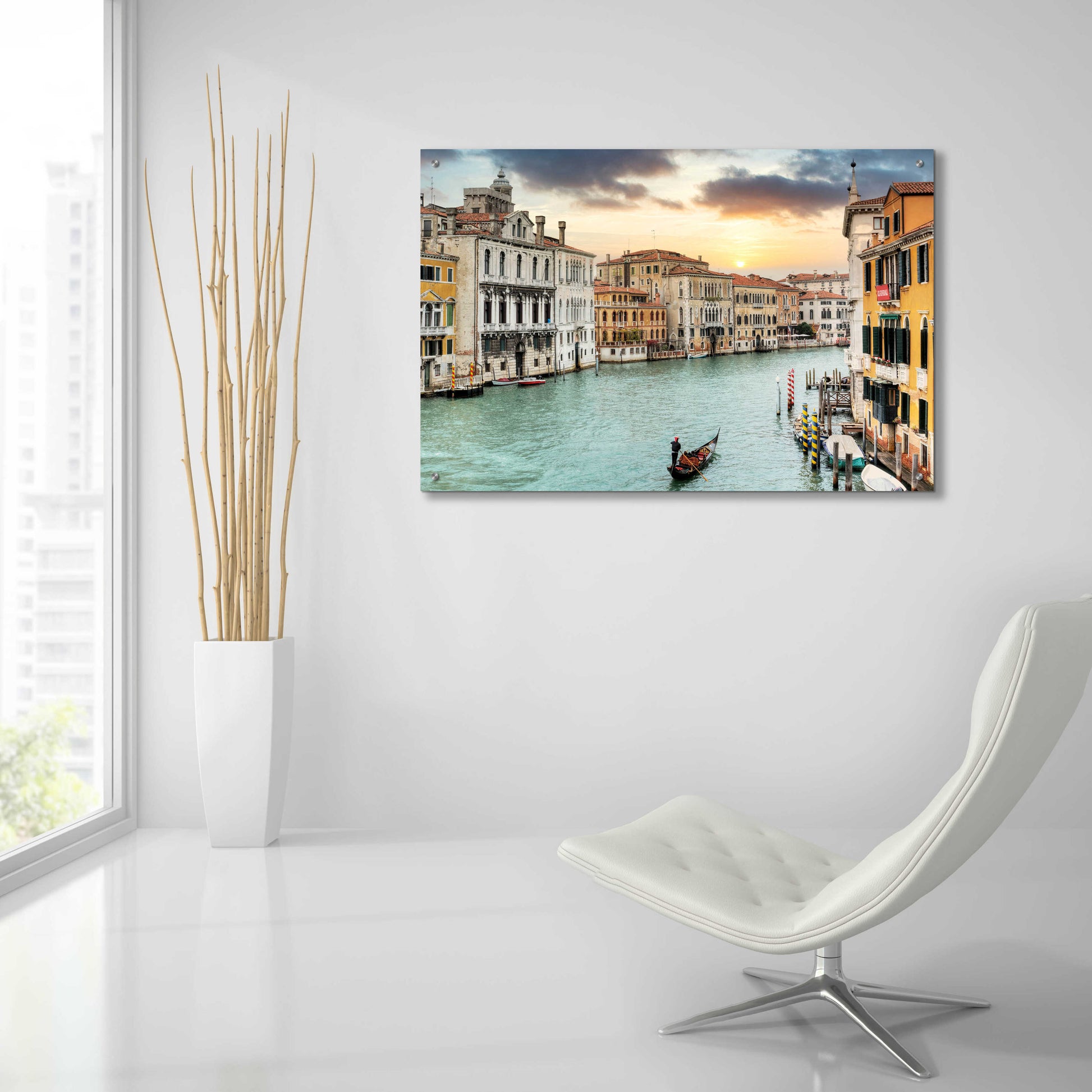 Epic Art 'Gran Canal Vista At Dusk 10' by Alan Blaustein Acrylic Glass Wall Art,36x24