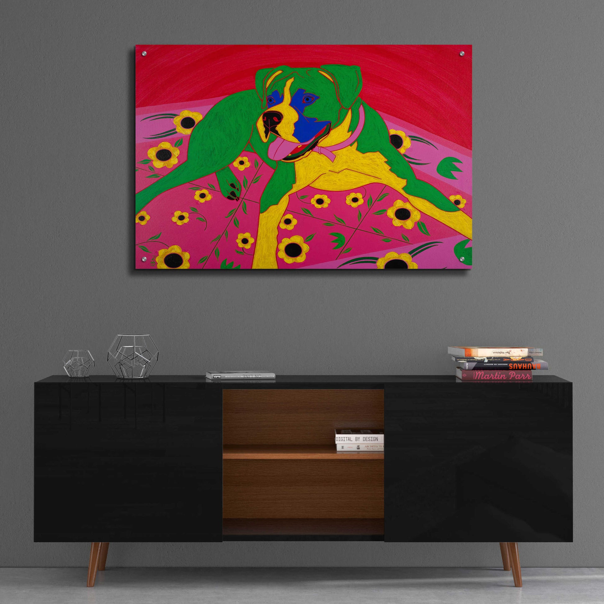 Epic Art 'Courageous Clown' by Angela Bond Acrylic Glass Wall Art,36x24