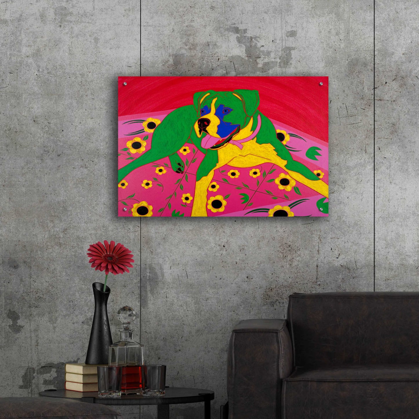 Epic Art 'Courageous Clown' by Angela Bond Acrylic Glass Wall Art,36x24