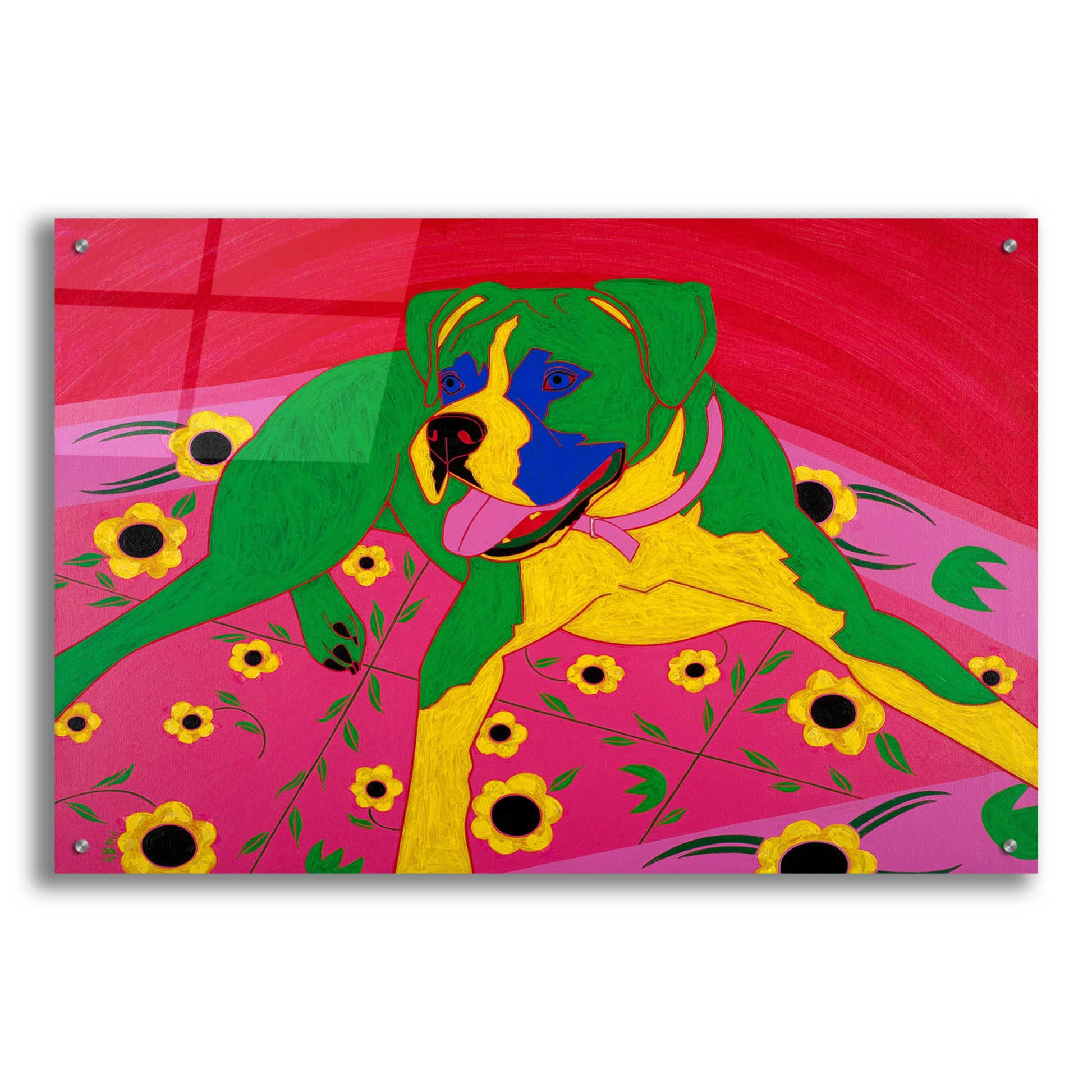 Epic Art 'Courageous Clown' by Angela Bond Acrylic Glass Wall Art,36x24