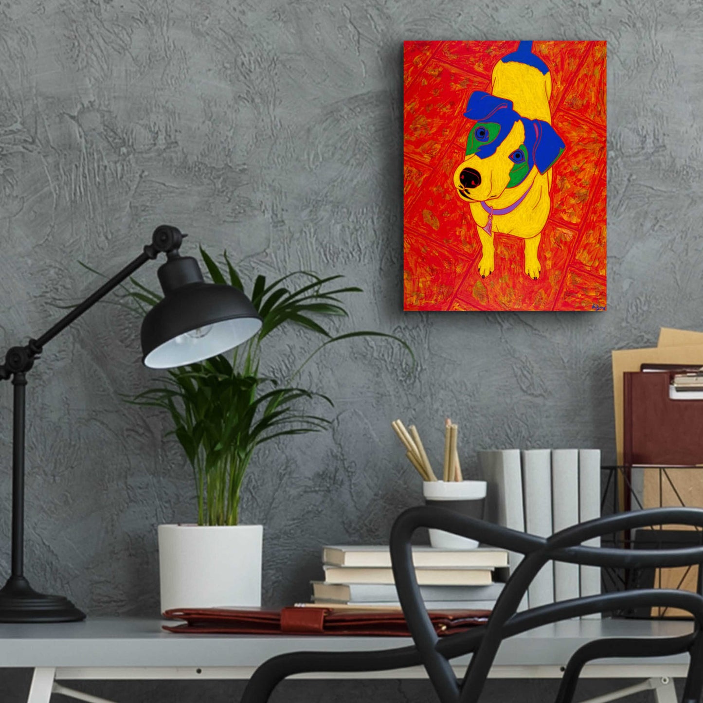 Epic Art 'Feisty Jack Russell' by Angela Bond Acrylic Glass Wall Art,12x16