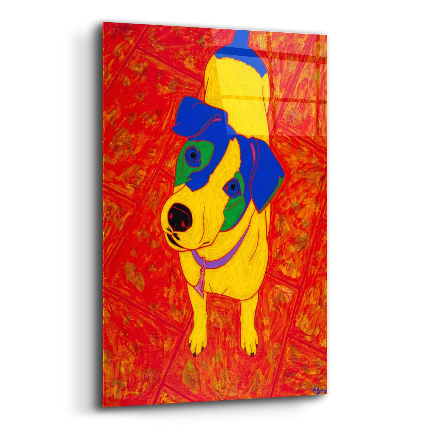 Epic Art 'Feisty Jack Russell' by Angela Bond Acrylic Glass Wall Art,16x24