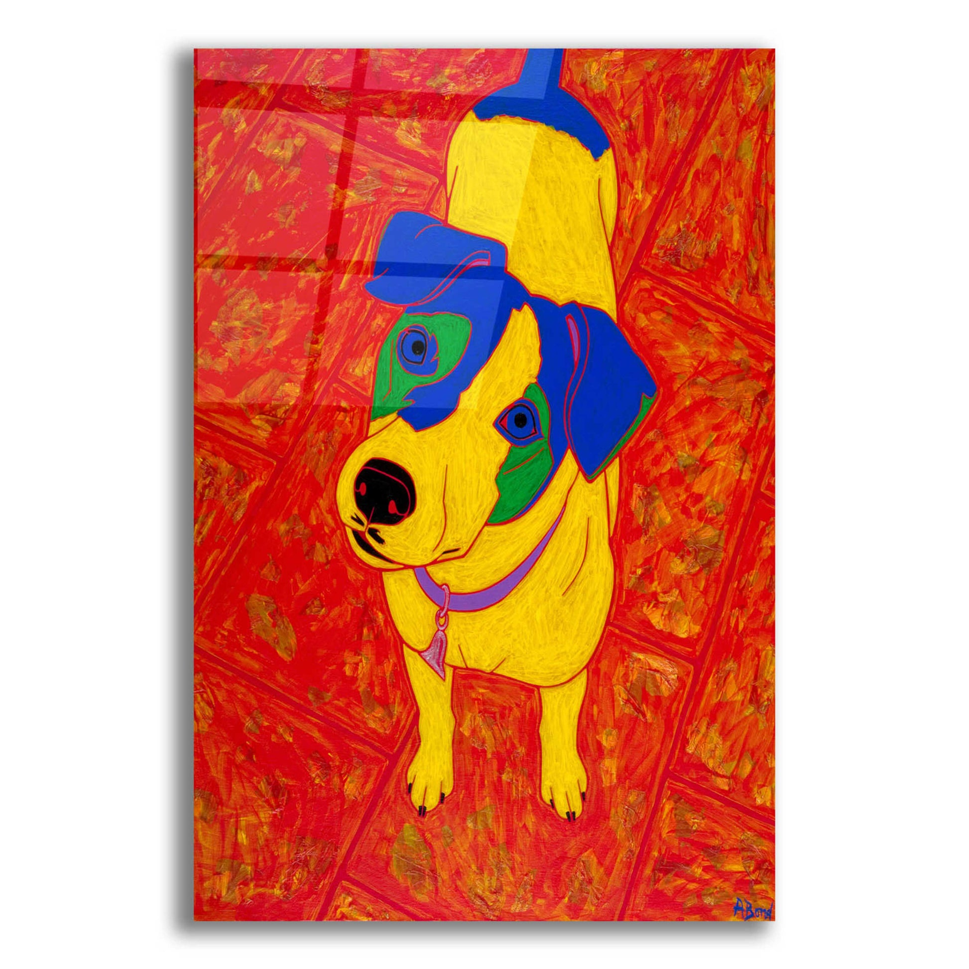 Epic Art 'Feisty Jack Russell' by Angela Bond Acrylic Glass Wall Art,16x24