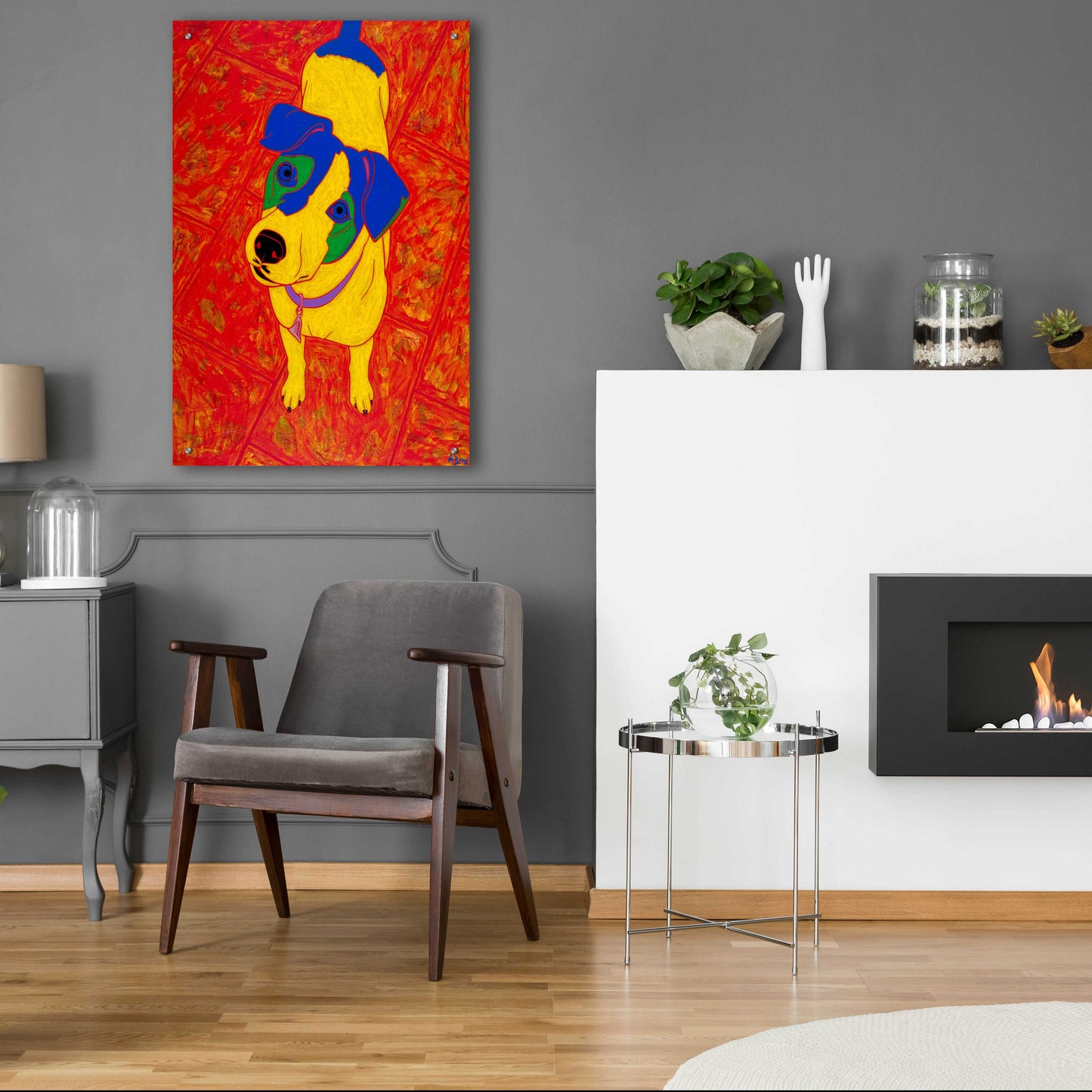 Epic Art 'Feisty Jack Russell' by Angela Bond Acrylic Glass Wall Art,24x36