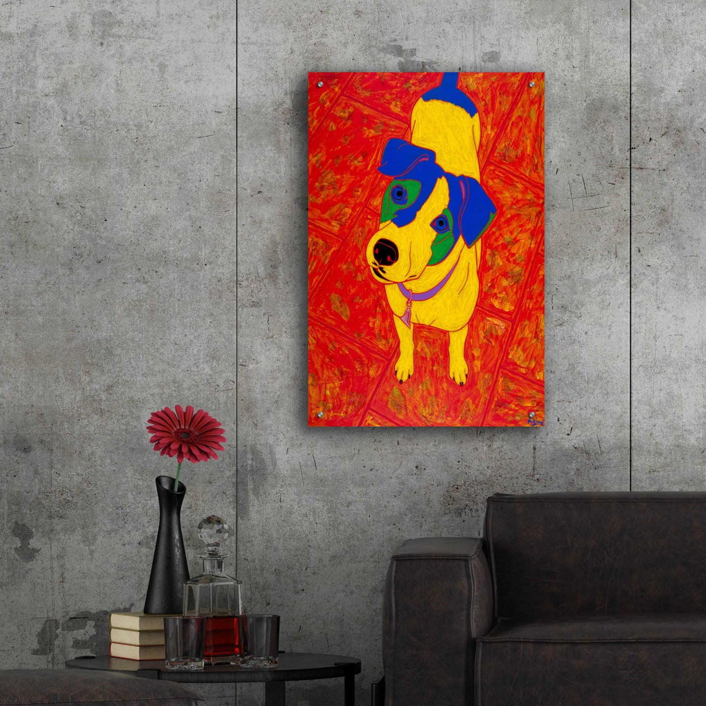 Epic Art 'Feisty Jack Russell' by Angela Bond Acrylic Glass Wall Art,24x36