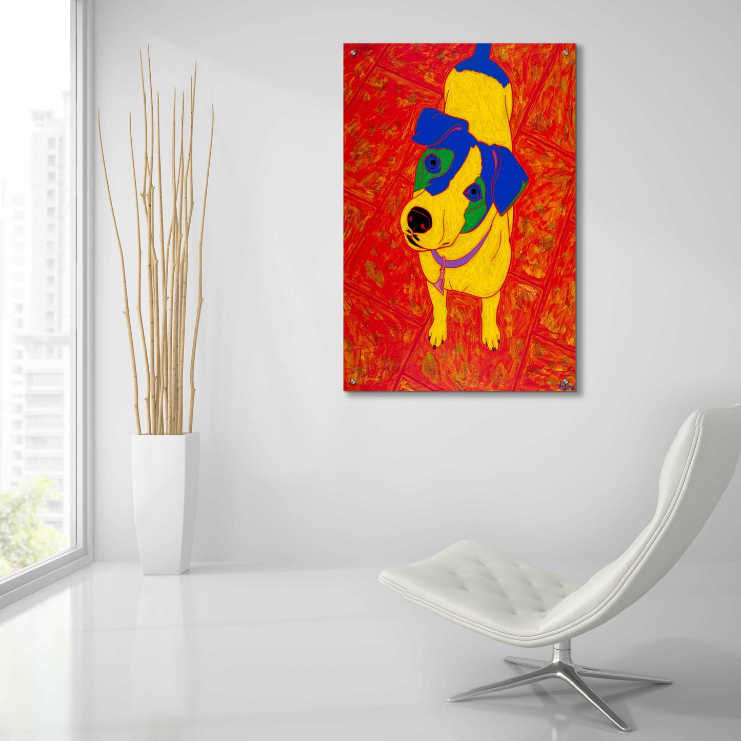 Epic Art 'Feisty Jack Russell' by Angela Bond Acrylic Glass Wall Art,24x36