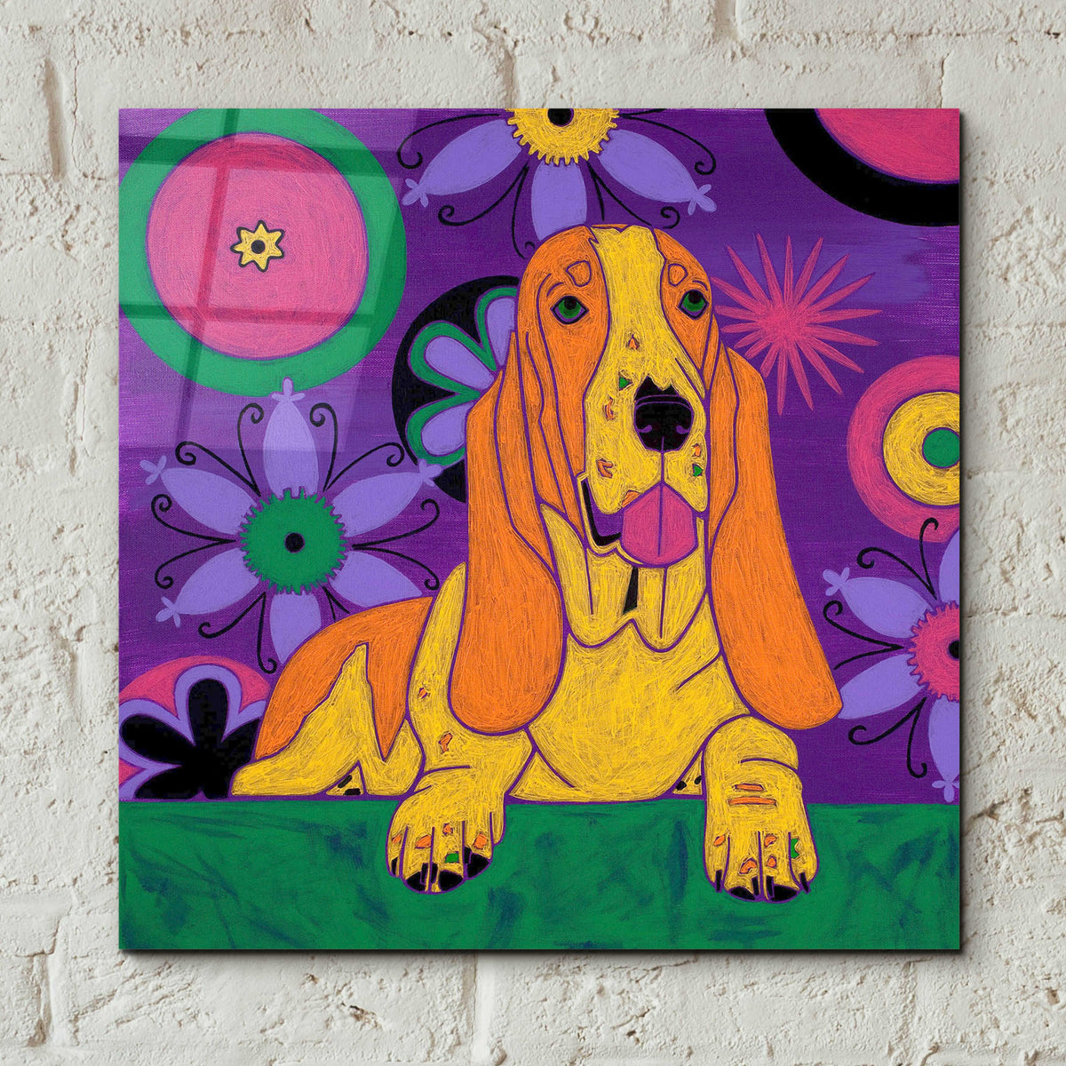 Epic Art 'Hush Puppeh' by Angela Bond Acrylic Glass Wall Art,12x12