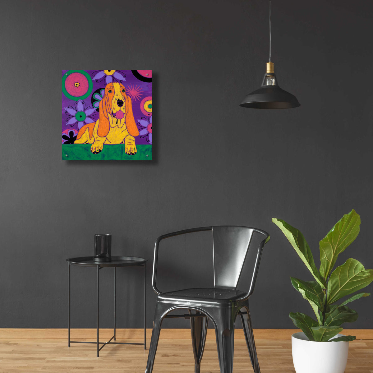 Epic Art 'Hush Puppeh' by Angela Bond Acrylic Glass Wall Art,24x24