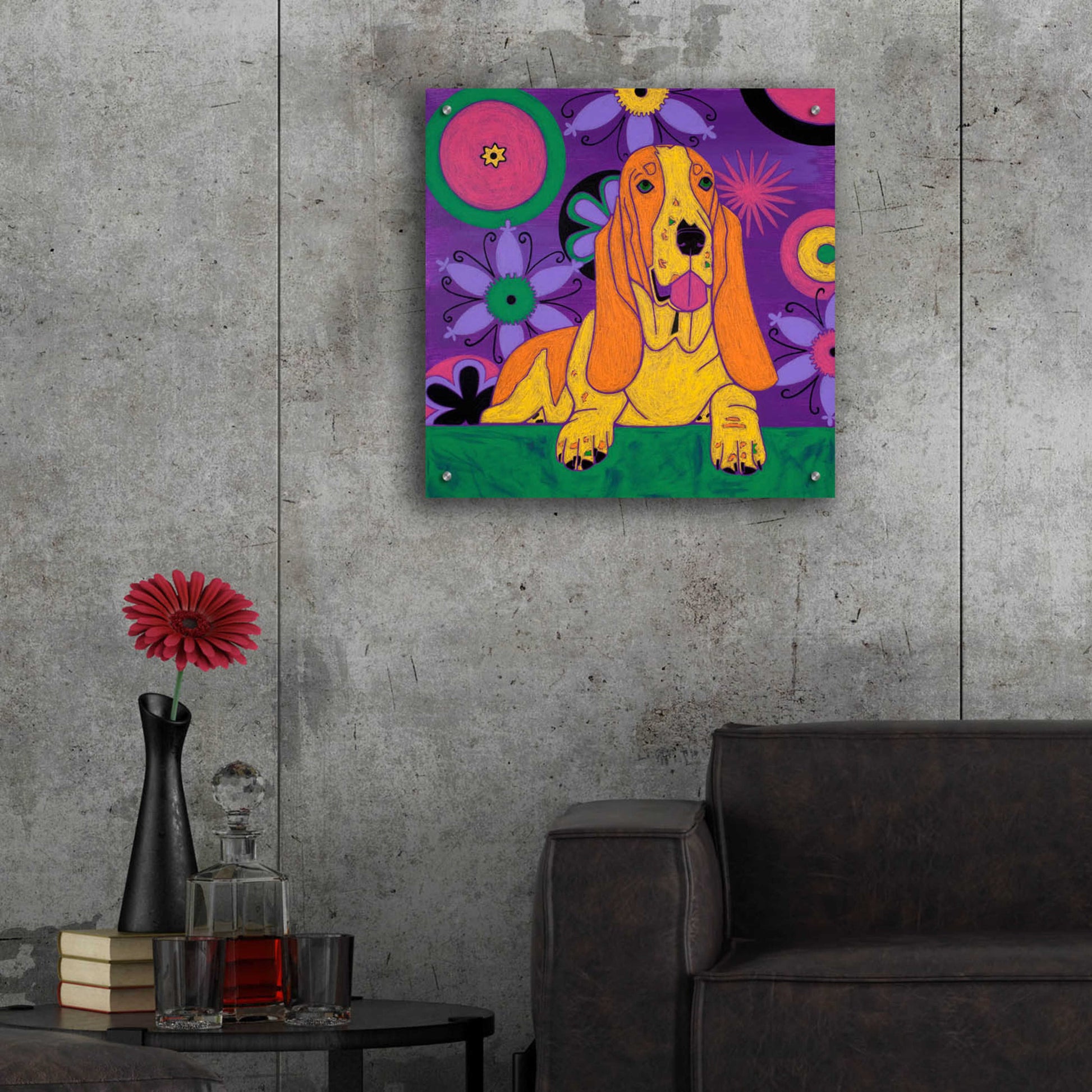 Epic Art 'Hush Puppeh' by Angela Bond Acrylic Glass Wall Art,24x24