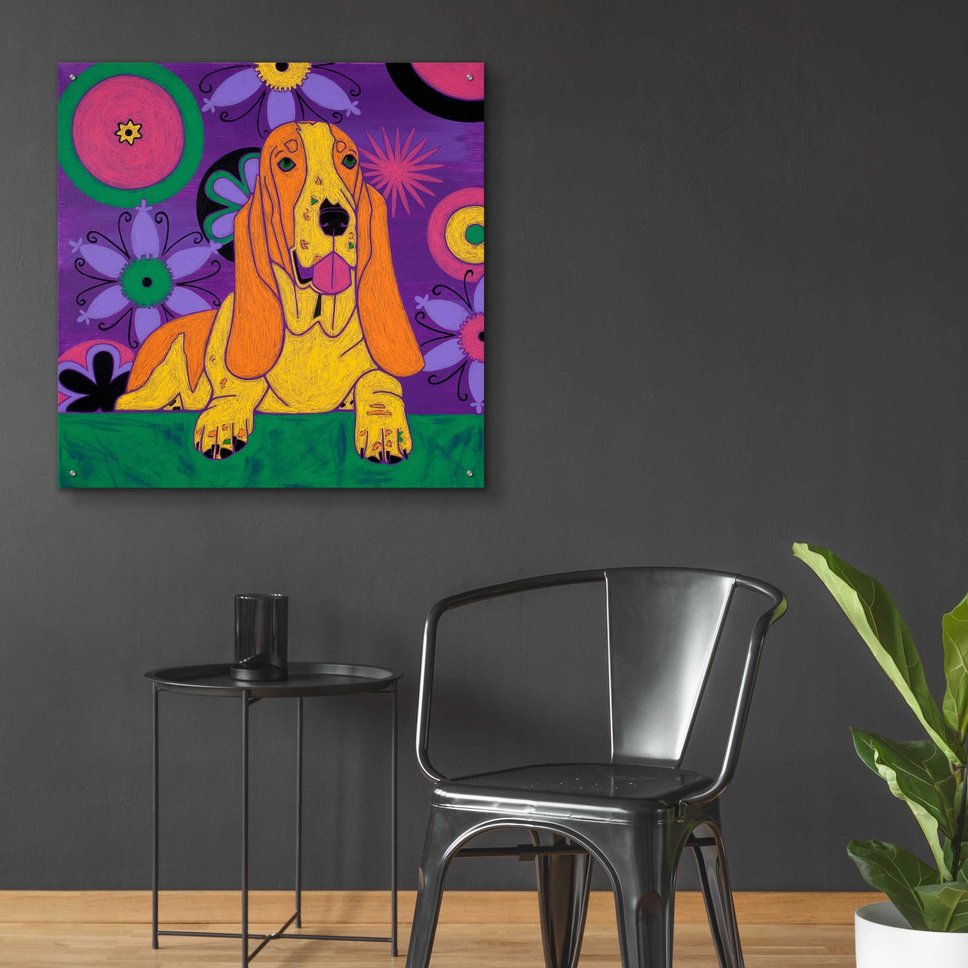 Epic Art 'Hush Puppeh' by Angela Bond Acrylic Glass Wall Art,36x36