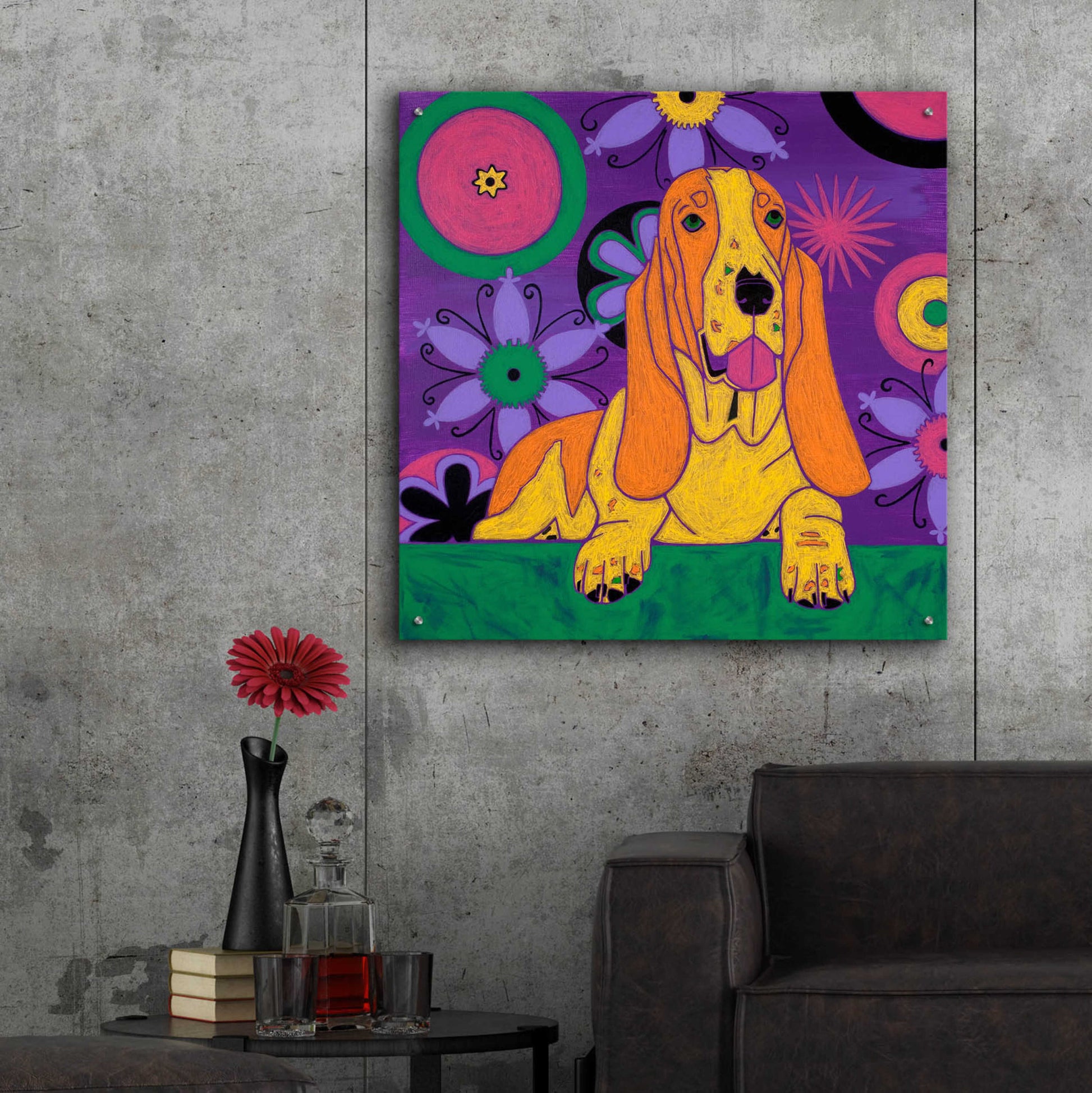 Epic Art 'Hush Puppeh' by Angela Bond Acrylic Glass Wall Art,36x36