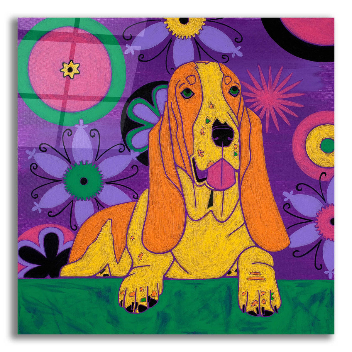 Epic Art 'Hush Puppeh' by Angela Bond Acrylic Glass Wall Art
