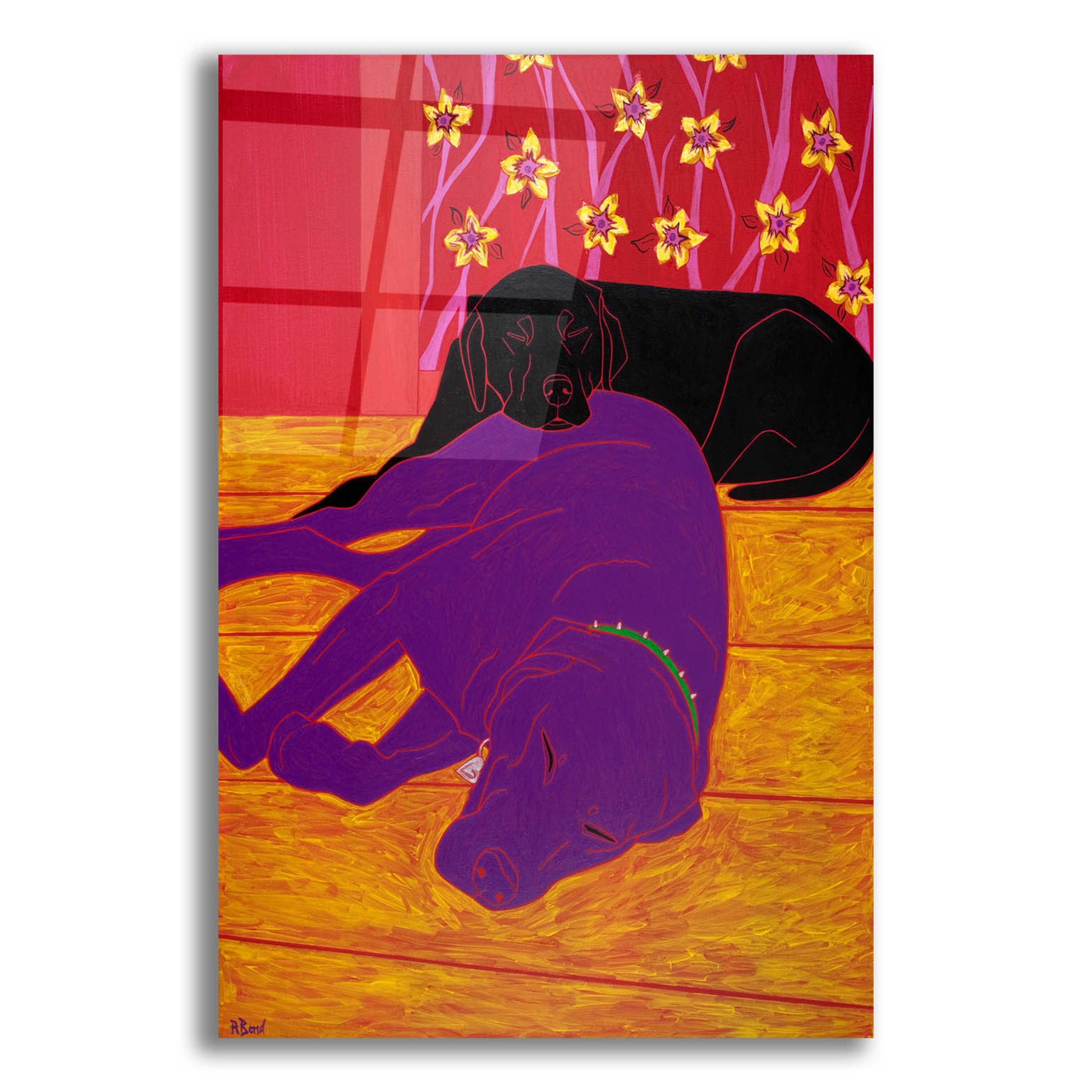 Epic Art 'Let Sleeping Dogs Lie' by Angela Bond Acrylic Glass Wall Art,12x16