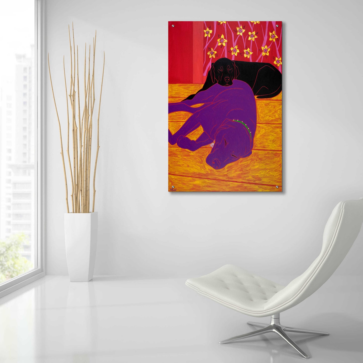 Epic Art 'Let Sleeping Dogs Lie' by Angela Bond Acrylic Glass Wall Art,24x36