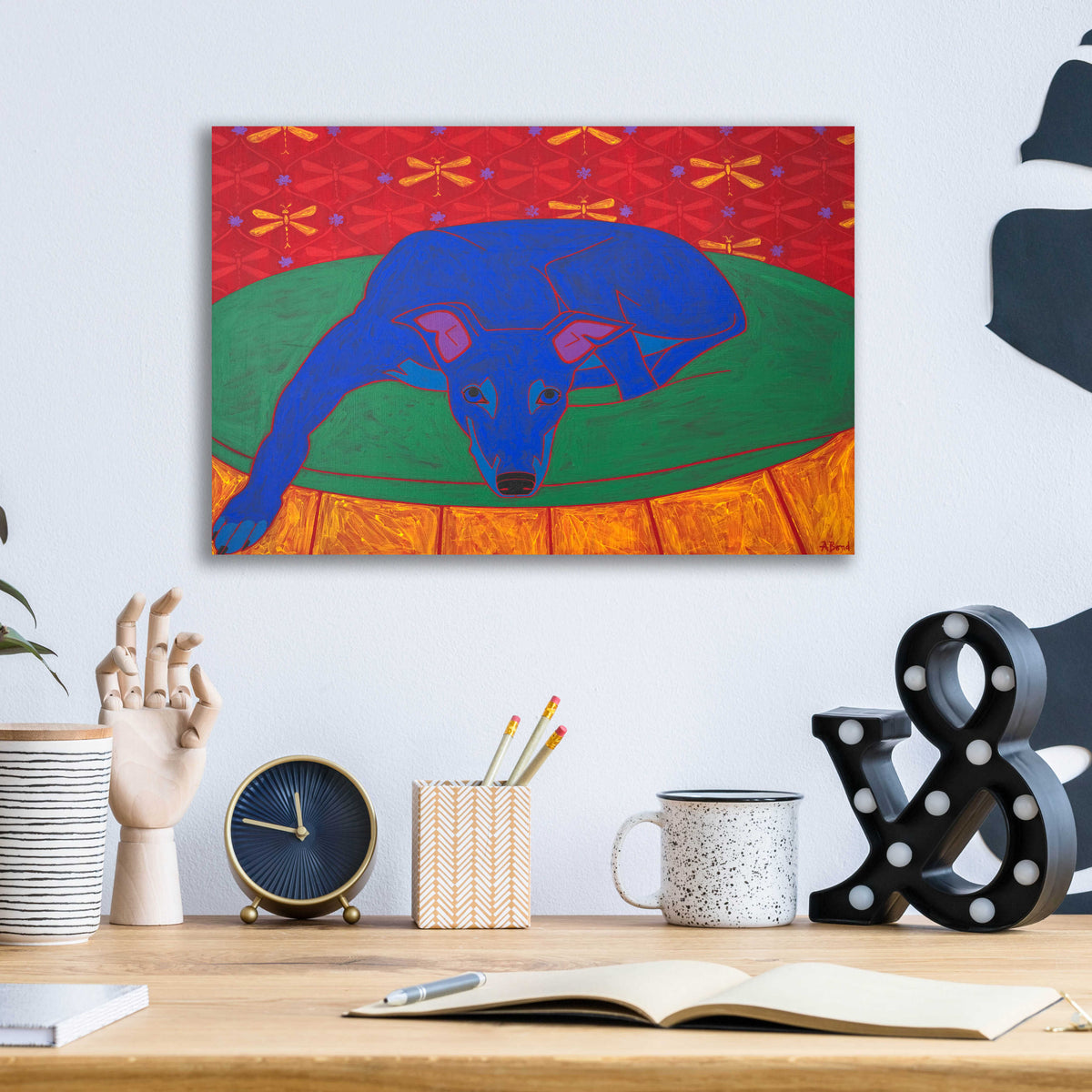 Epic Art 'Runner in Repose' by Angela Bond Acrylic Glass Wall Art,16x12