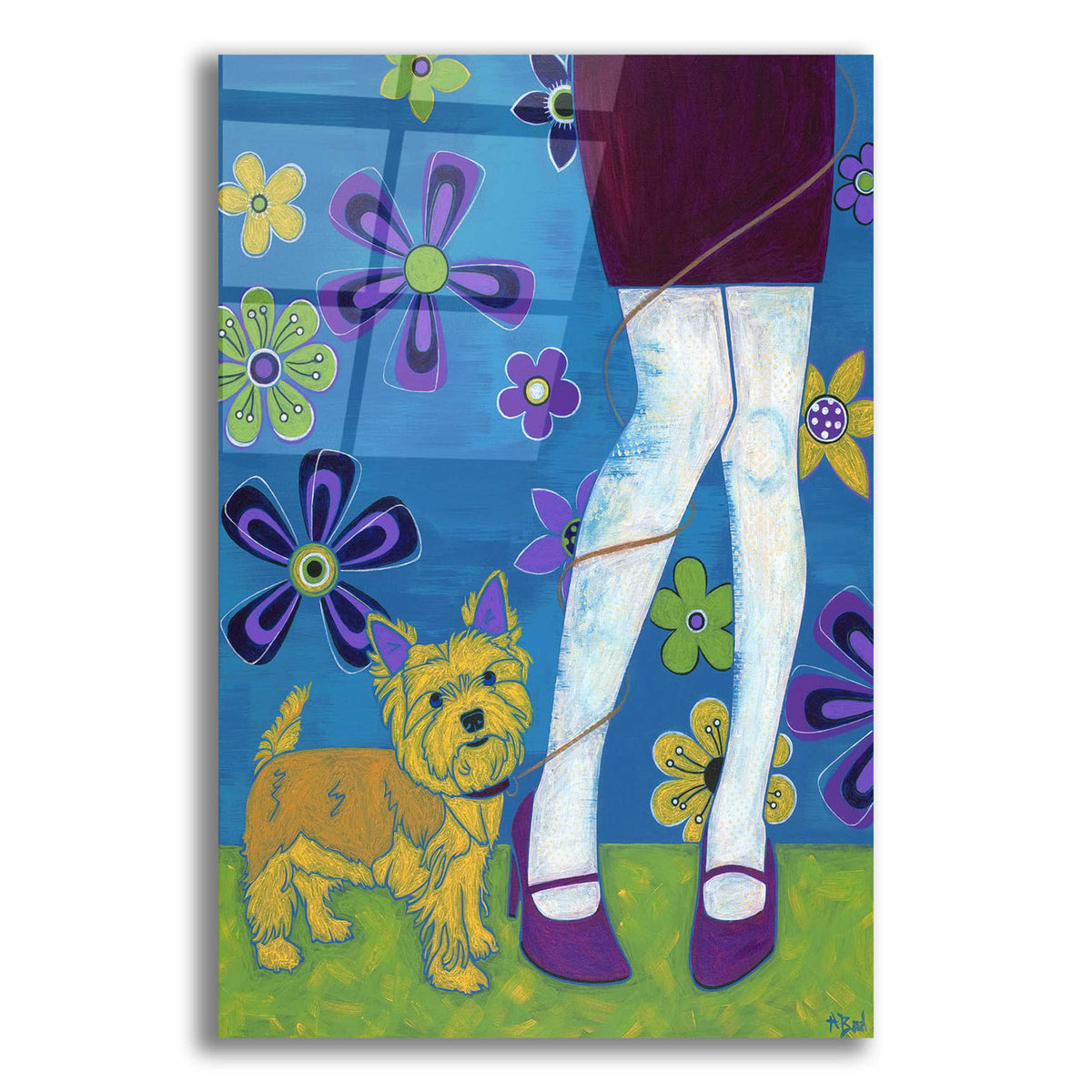 Epic Art 'The Yorkie Fandango' by Angela Bond Acrylic Glass Wall Art