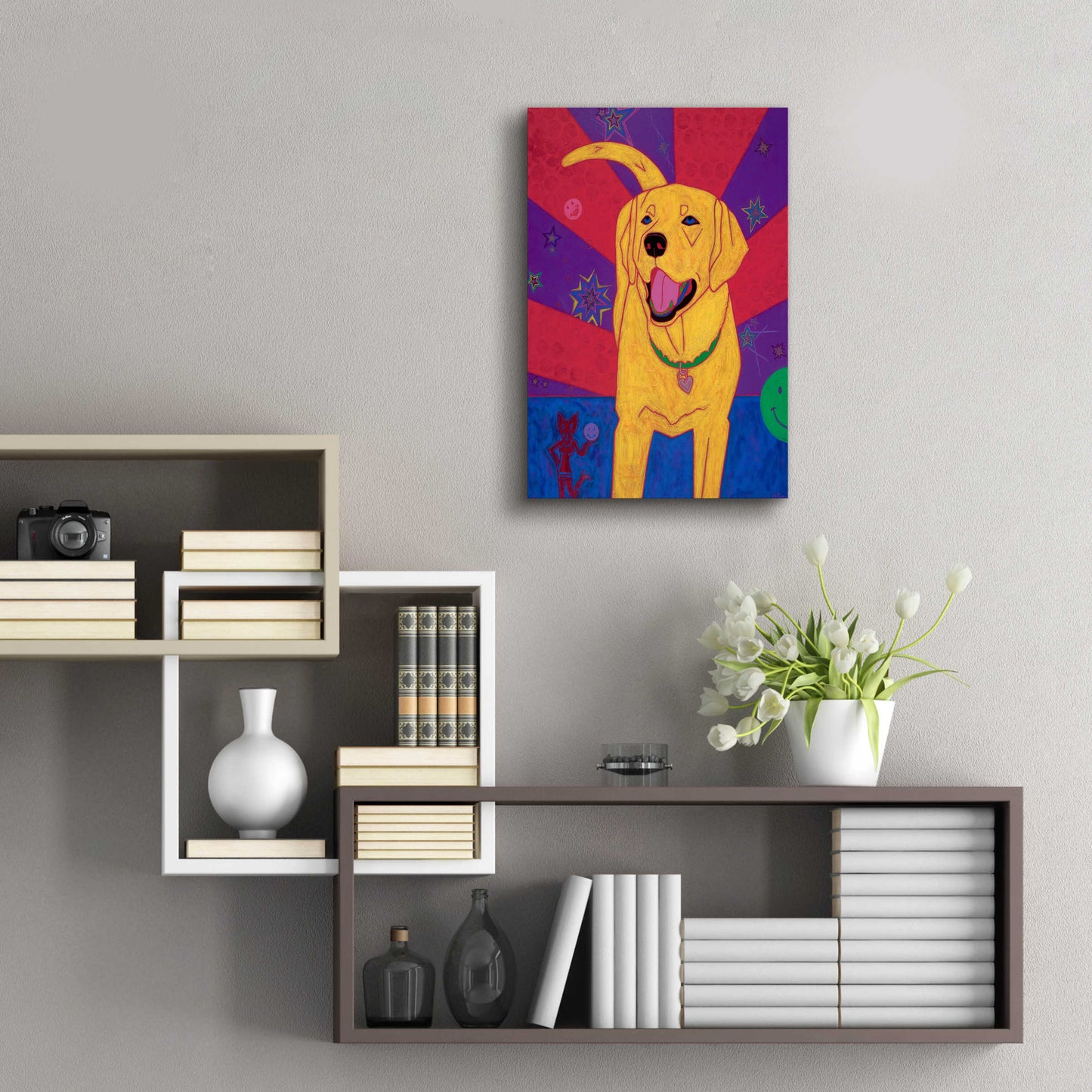 Epic Art 'Yellow Happiness' by Angela Bond Acrylic Glass Wall Art,16x24