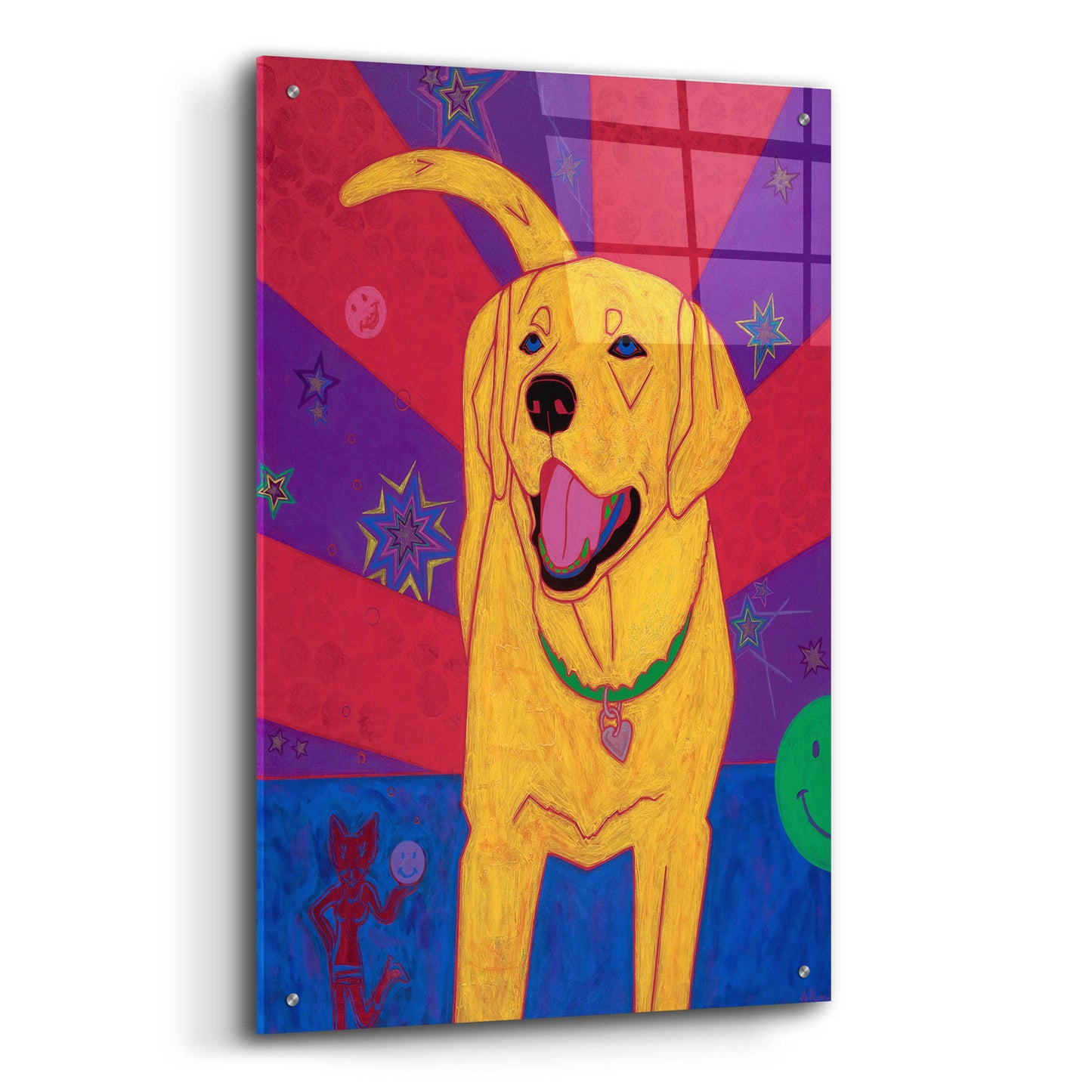 Epic Art 'Yellow Happiness' by Angela Bond Acrylic Glass Wall Art,24x36