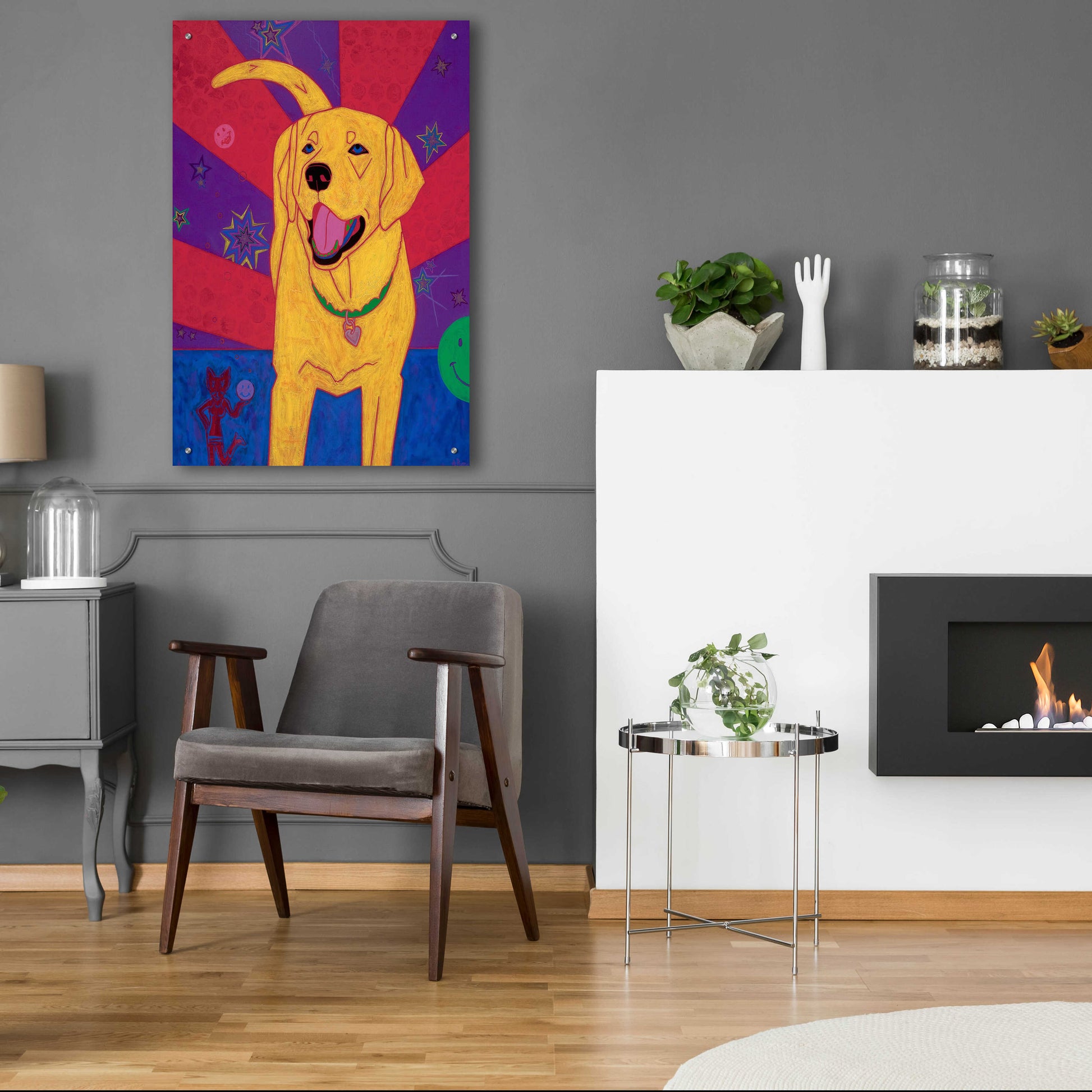 Epic Art 'Yellow Happiness' by Angela Bond Acrylic Glass Wall Art,24x36