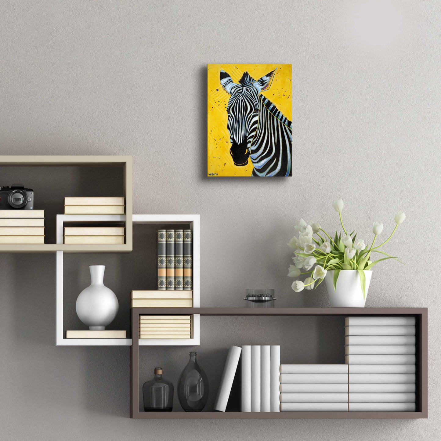 Epic Art 'Zebra' by Angela Bond Acrylic Glass Wall Art,12x16