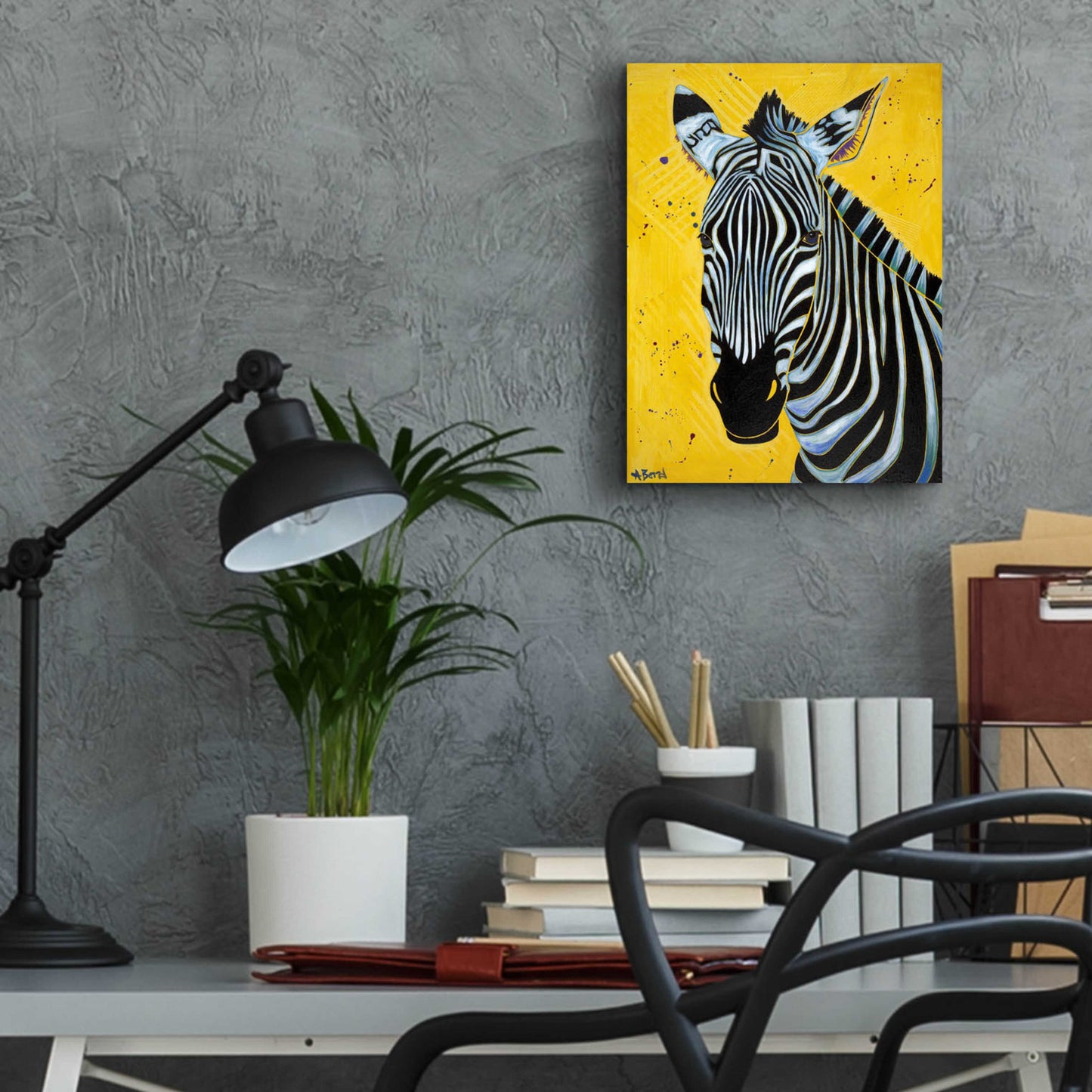 Epic Art 'Zebra' by Angela Bond Acrylic Glass Wall Art,12x16