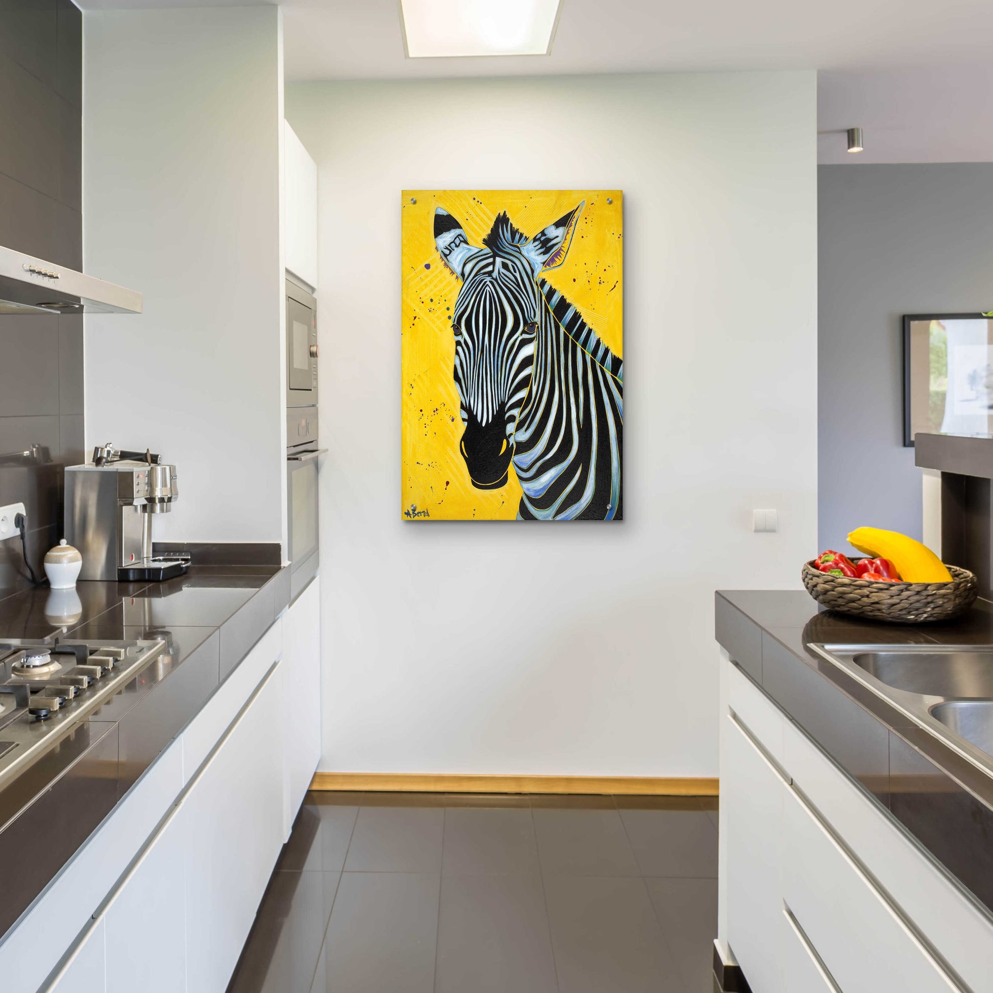 Epic Art 'Zebra' by Angela Bond Acrylic Glass Wall Art,24x36