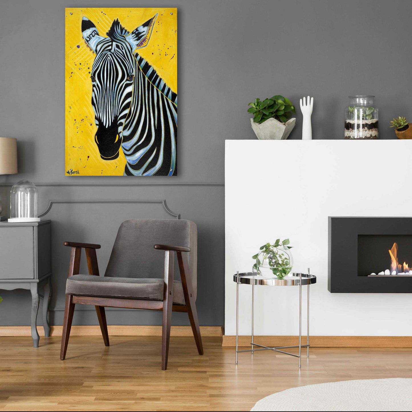 Epic Art 'Zebra' by Angela Bond Acrylic Glass Wall Art,24x36