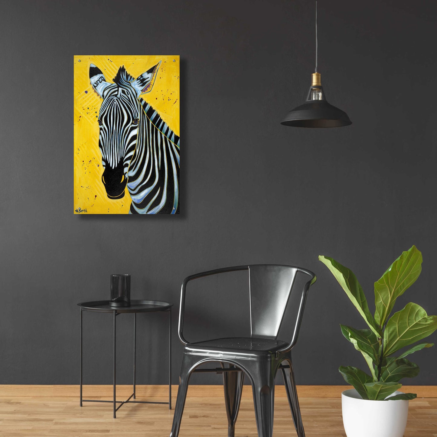 Epic Art 'Zebra' by Angela Bond Acrylic Glass Wall Art,24x36
