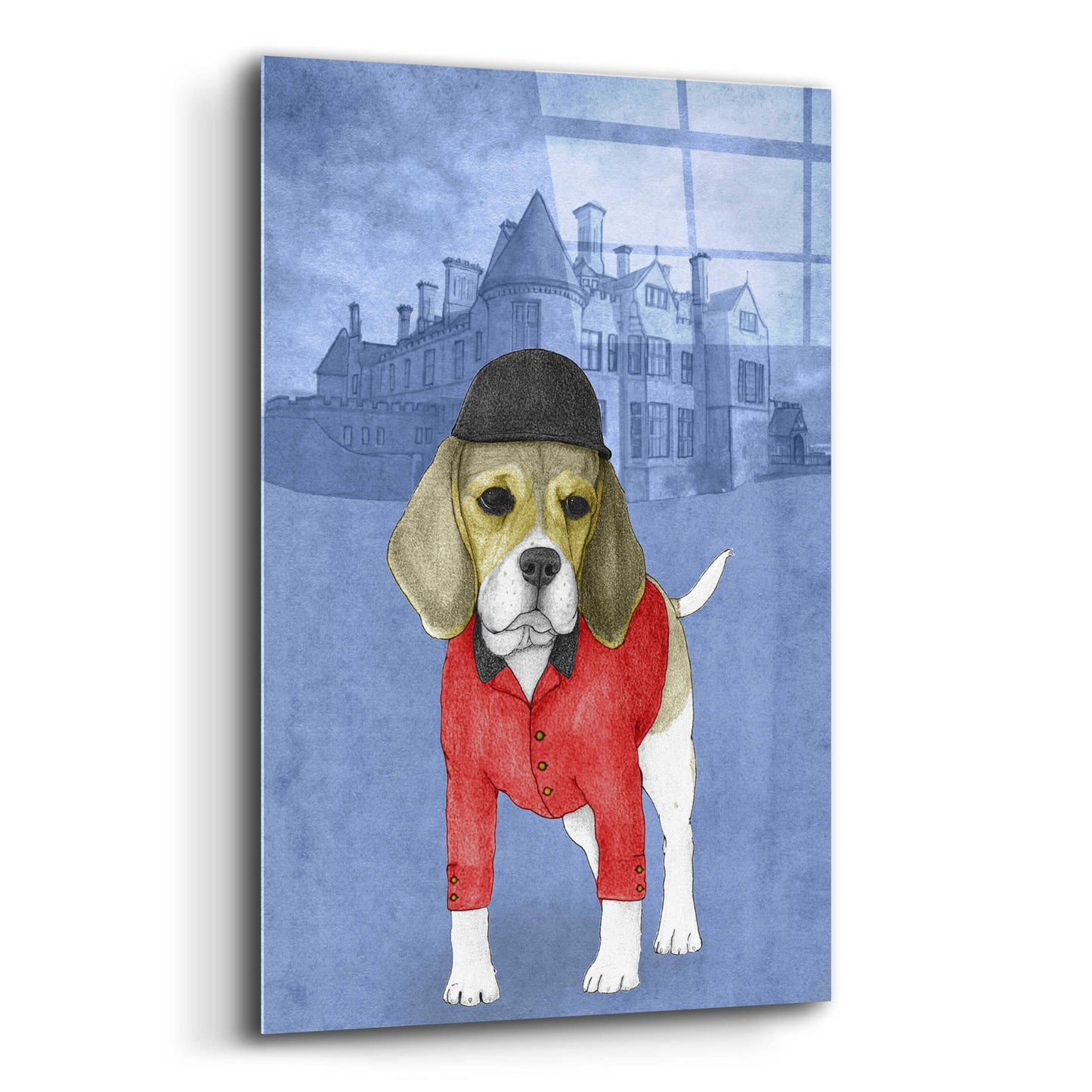 Epic Art 'Beagle with Beaulieu Palace' by Barruf Acrylic Glass Wall Art,12x16