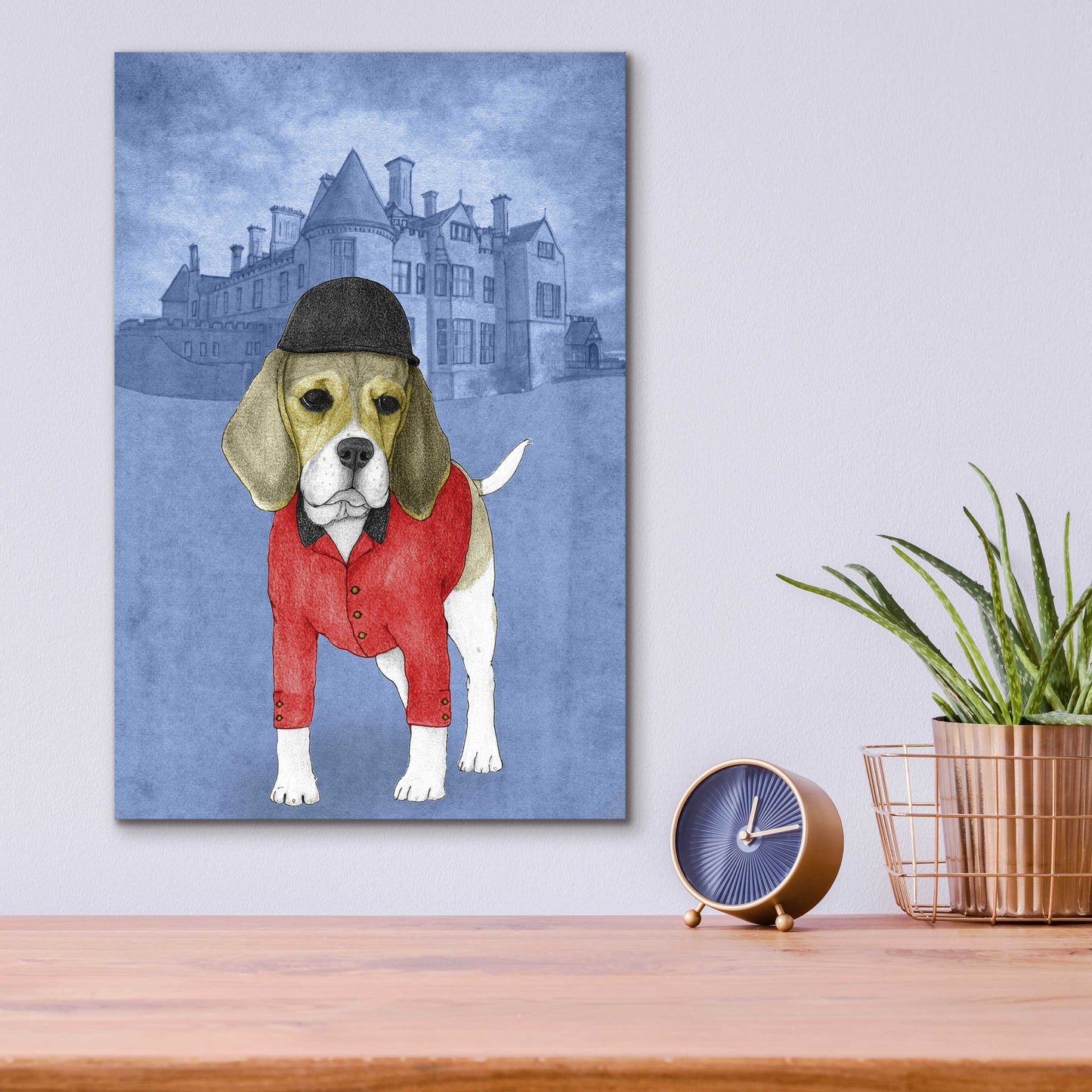 Epic Art 'Beagle with Beaulieu Palace' by Barruf Acrylic Glass Wall Art,12x16