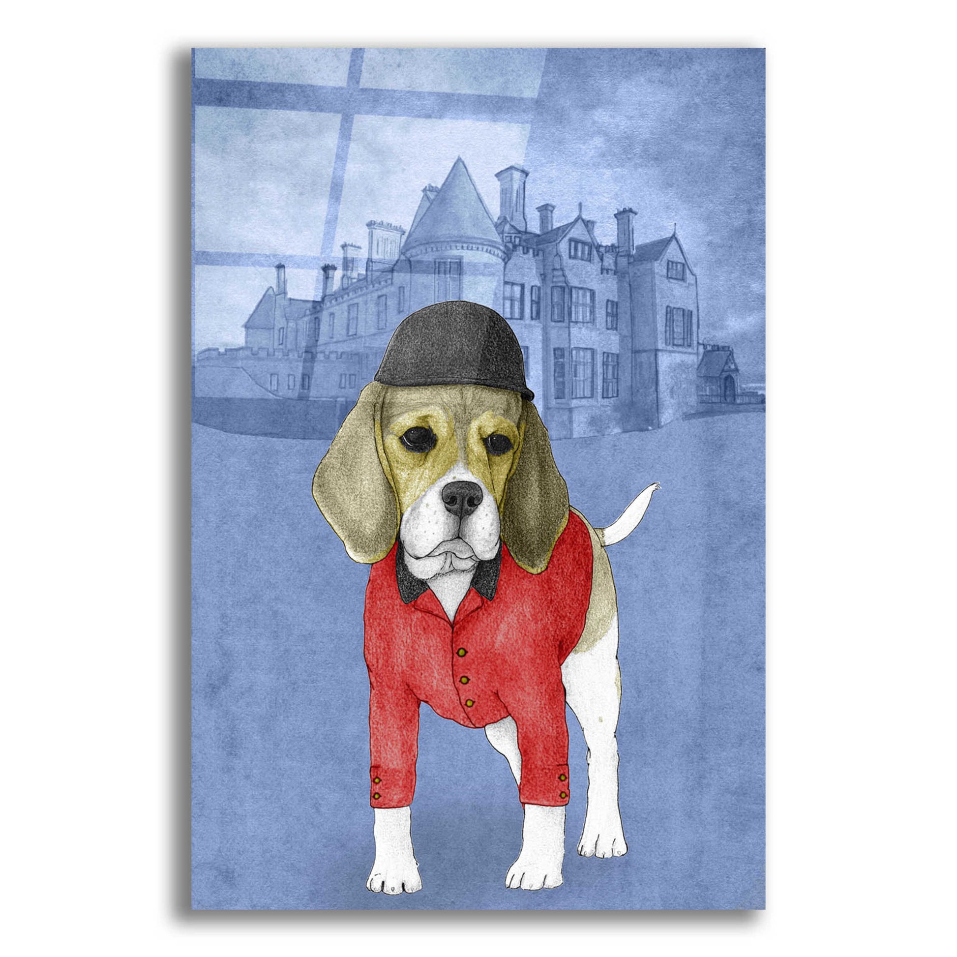 Epic Art 'Beagle with Beaulieu Palace' by Barruf Acrylic Glass Wall Art,12x16