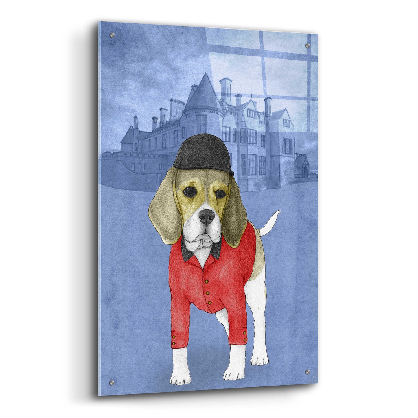 Epic Art 'Beagle with Beaulieu Palace' by Barruf Acrylic Glass Wall Art,24x36