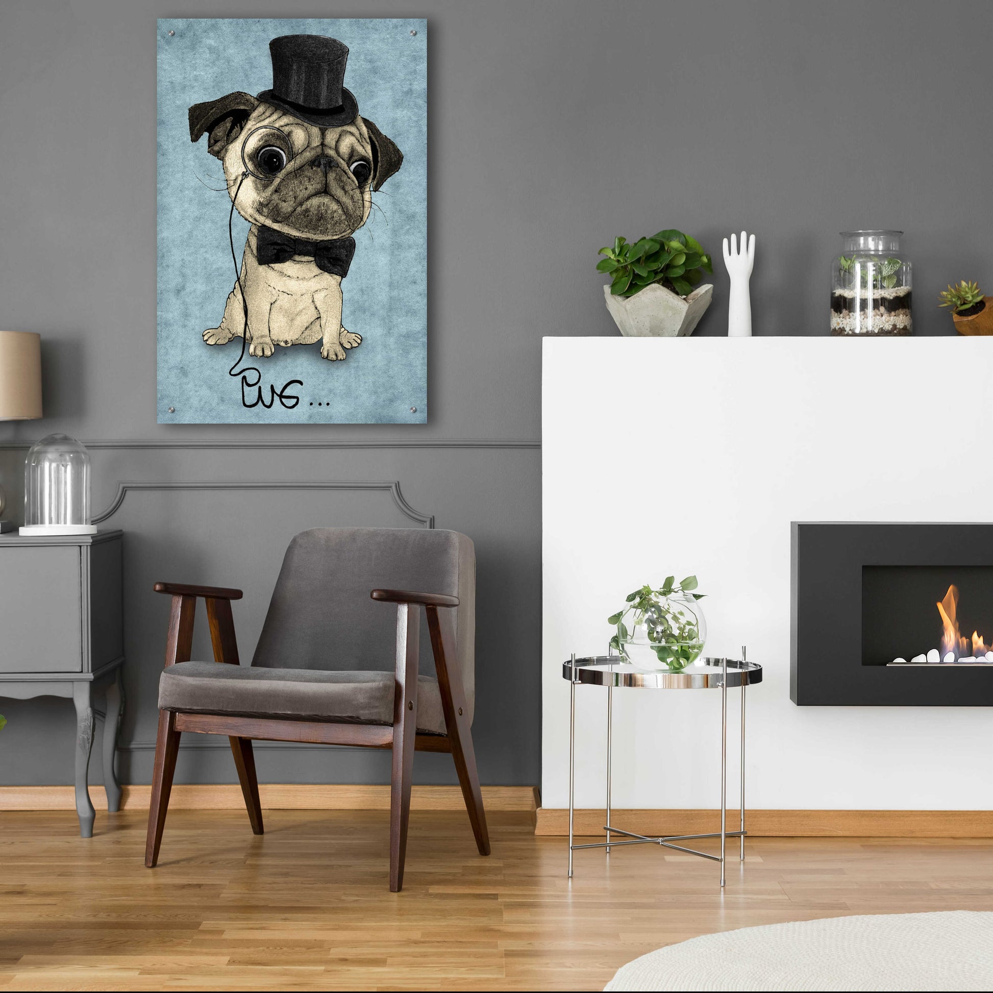 Epic Art 'Gentle Pug' by Barruf Acrylic Glass Wall Art,24x36